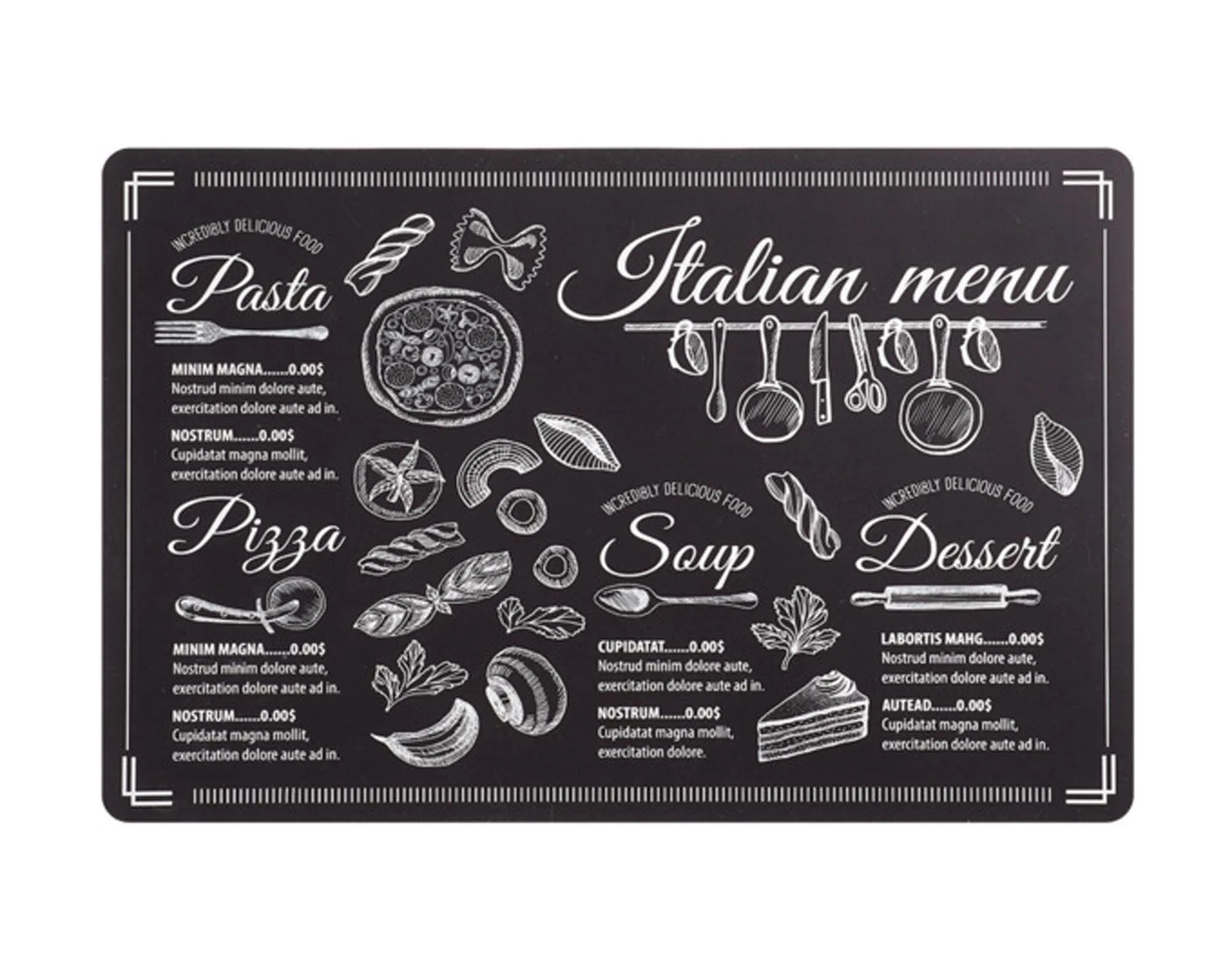 Tischset Italian Menu 43.5x28.5 cm in  präsentiert im Onlineshop von KAQTU Design AG. Tischset ist von ZELLER PRESENT