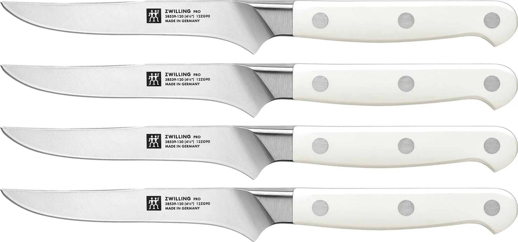 Zwilling Pro le blanc: 4-teiliges Steakmesserset für exakte Schnitte.