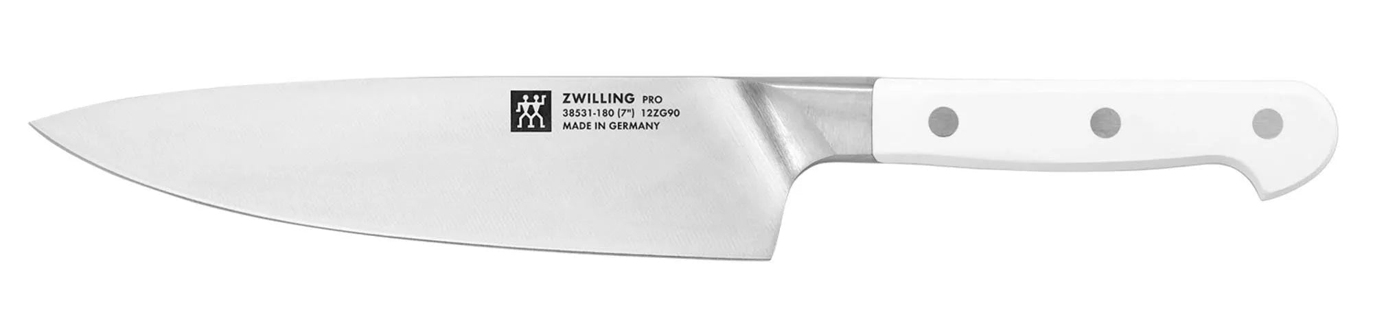 Elegantes Zwilling Pro le blanc Kochmesser 180mm: Scharf, langlebig, mit FRIODUR®-Technologie und ergonomischem Griff.