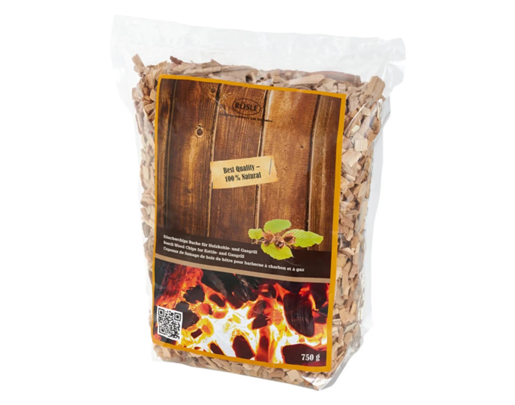 RÖSLE Räucherchips Buche 750 g: Perfekt für Grillliebhaber, die mit mildem, süßlichem Raucharoma Fleisch, Fisch und Gemüse veredeln möchten.