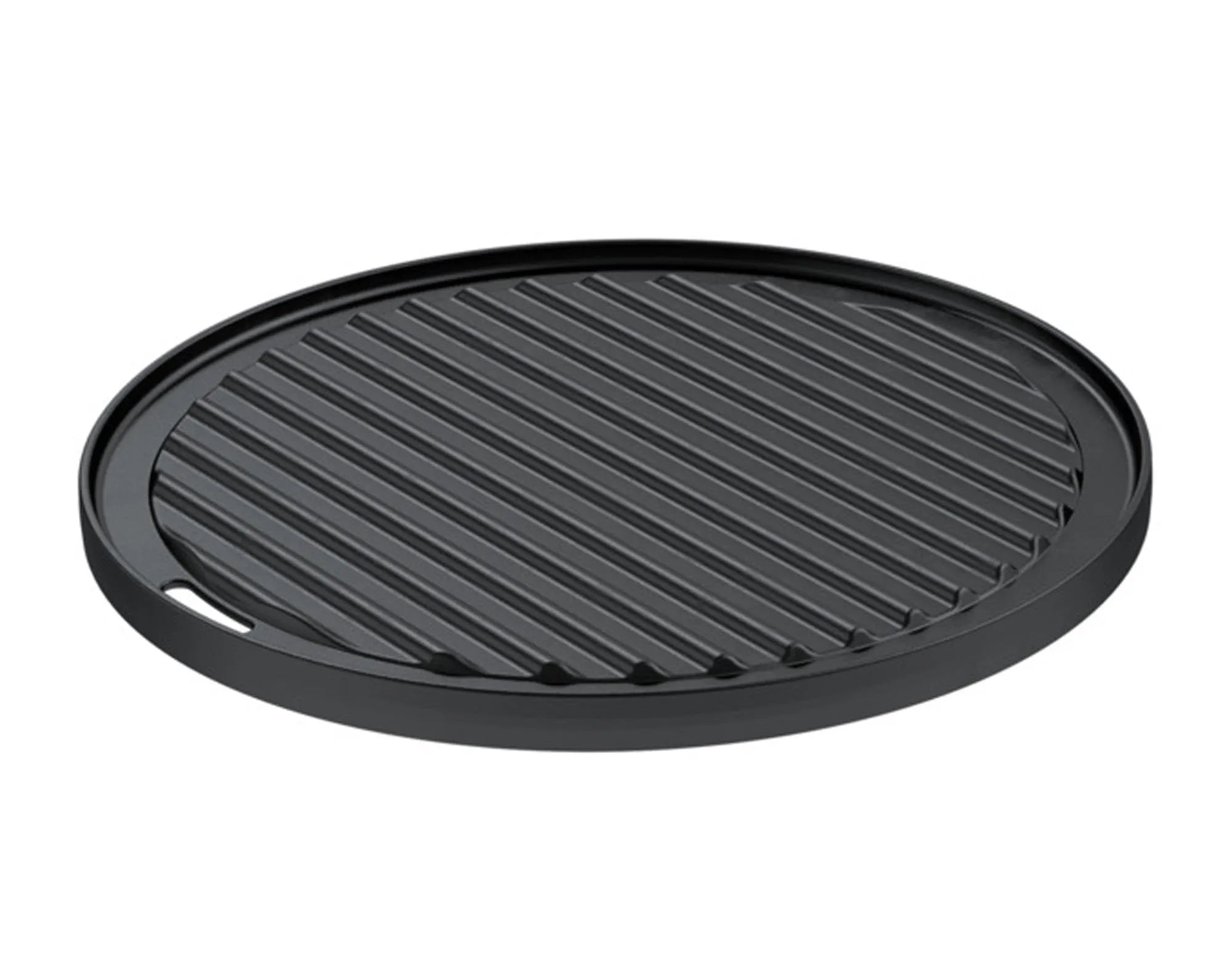 Robuste RÖSLE Grillplatte ø 30 cm aus Gusseisen: perfekte Wärmeverteilung, Antihaft, vielseitig für Grill und Ofen.