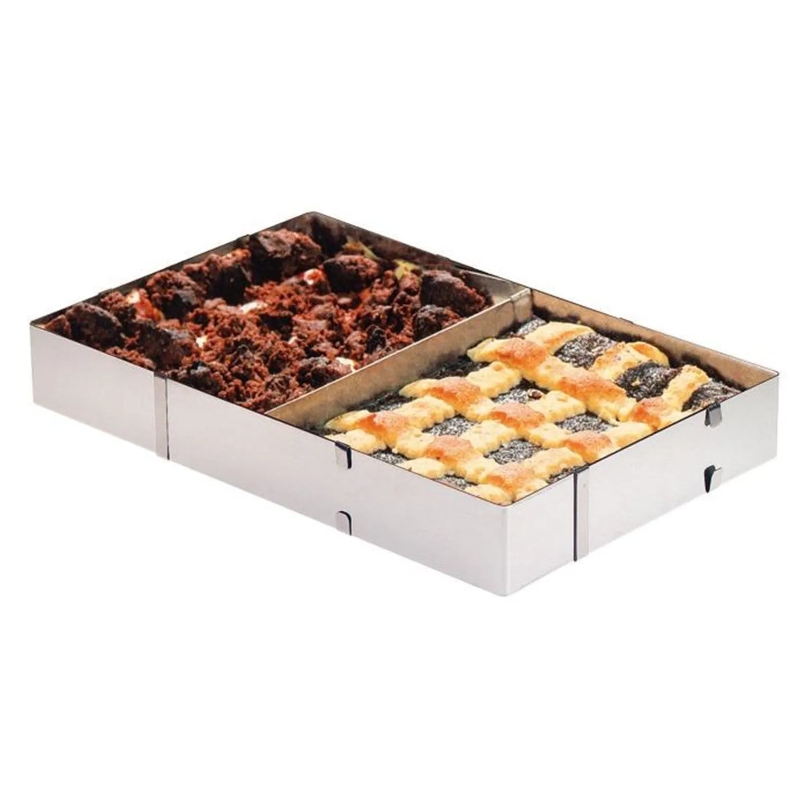 Kuchen-, Pizzarahmen m. Teiler, L27.5-52.5/B: 18.5-34/H5 i - KAQTU Design