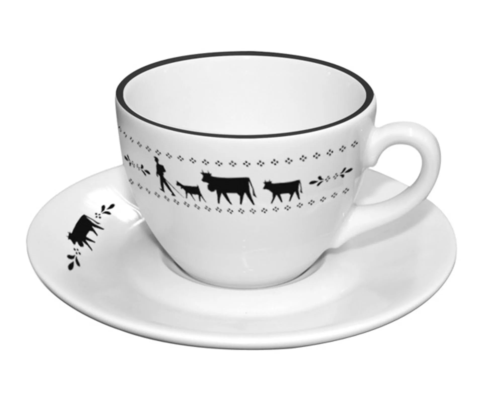 Elegante Kaffeetasse aus feinstem Porzellan mit alpinem Design, langlebig und bruchfest, ideal für stilvollen Kaffeegenuss.