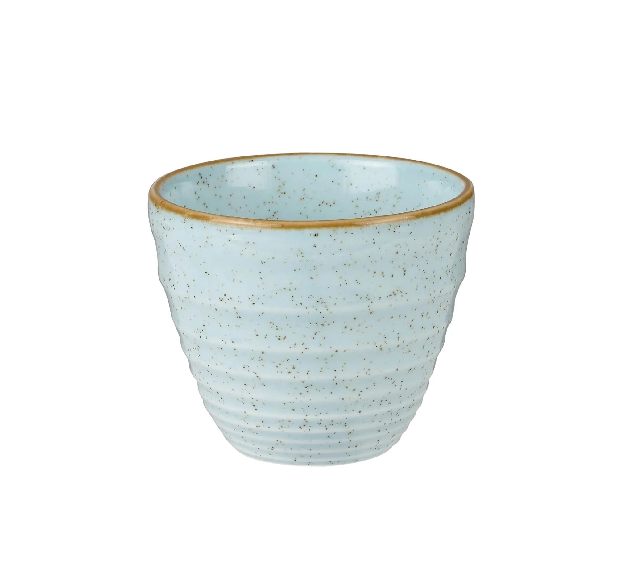 Stonecast Duck Egg Blue Becher geriffelt 28cl - KAQTU Design