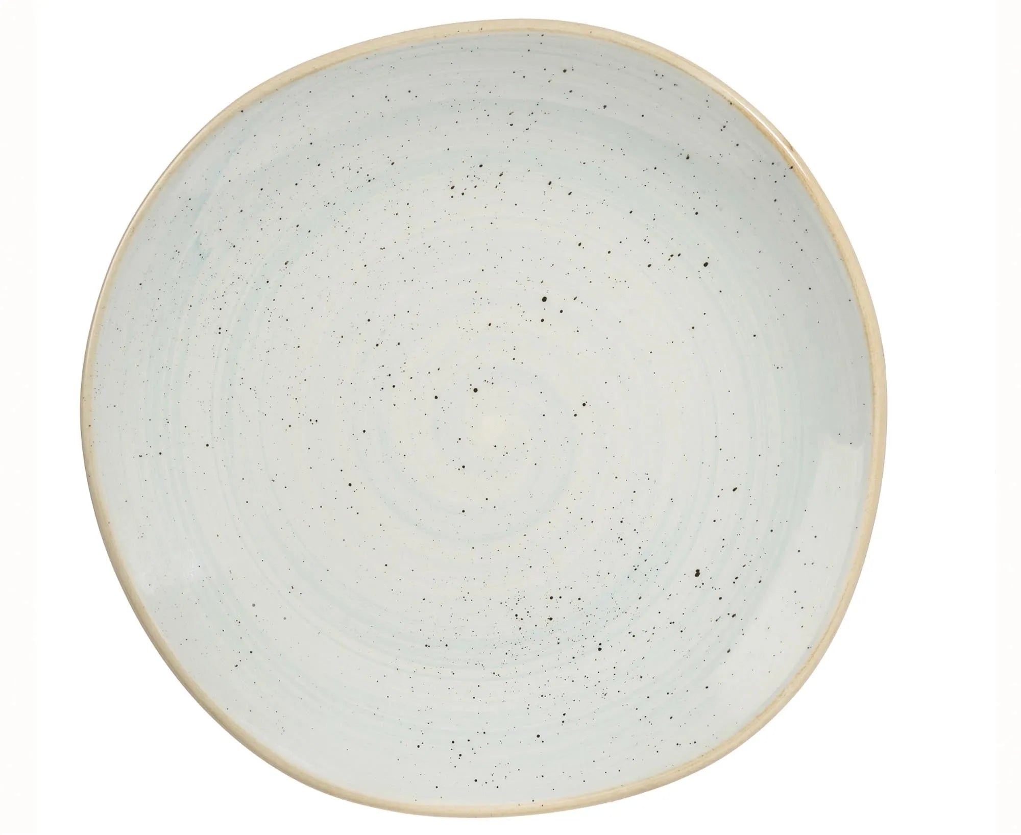 Stonecast Duck Egg Blue Organic Teller flach 26.4cm - KAQTU Design