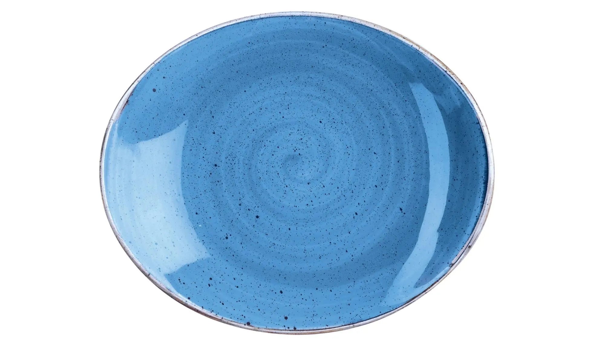 Stonecast Cornflower Blue Platte oval 19x16cm - KAQTU Design