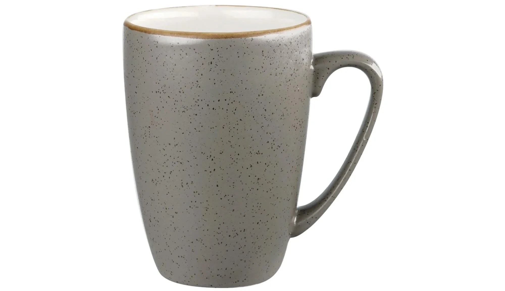 Eleganter 34cl Becher aus robustem Steinzeug, spülmaschinenfest, mikrowellengeeignet, ideal für Kaffee und Tee. Handgefertigtes Design.