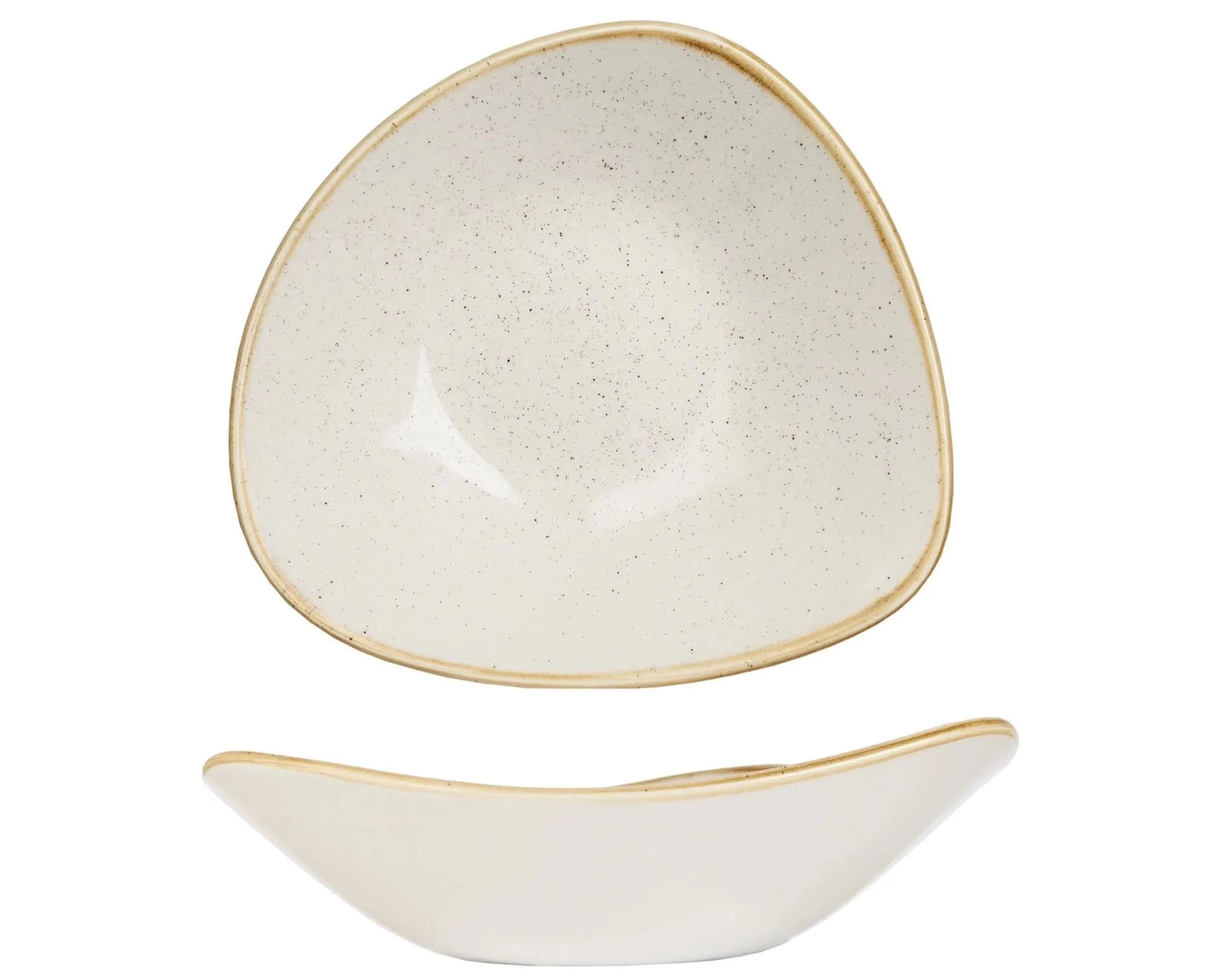 Stonecast Barley White Triangel Teller tief 23.5cm - KAQTU Design