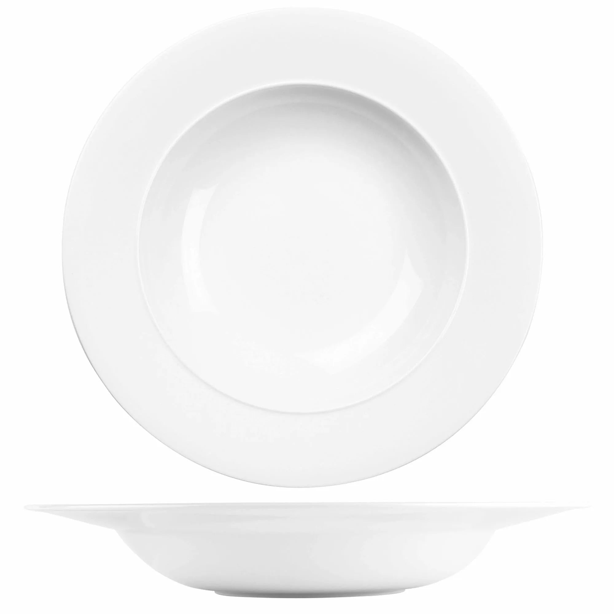 Eleganter, langlebiger 28cm Teller von Churchill, ideal für Gastronomie. Spülmaschinenfest, mikrowellengeeignet, modernes Design.