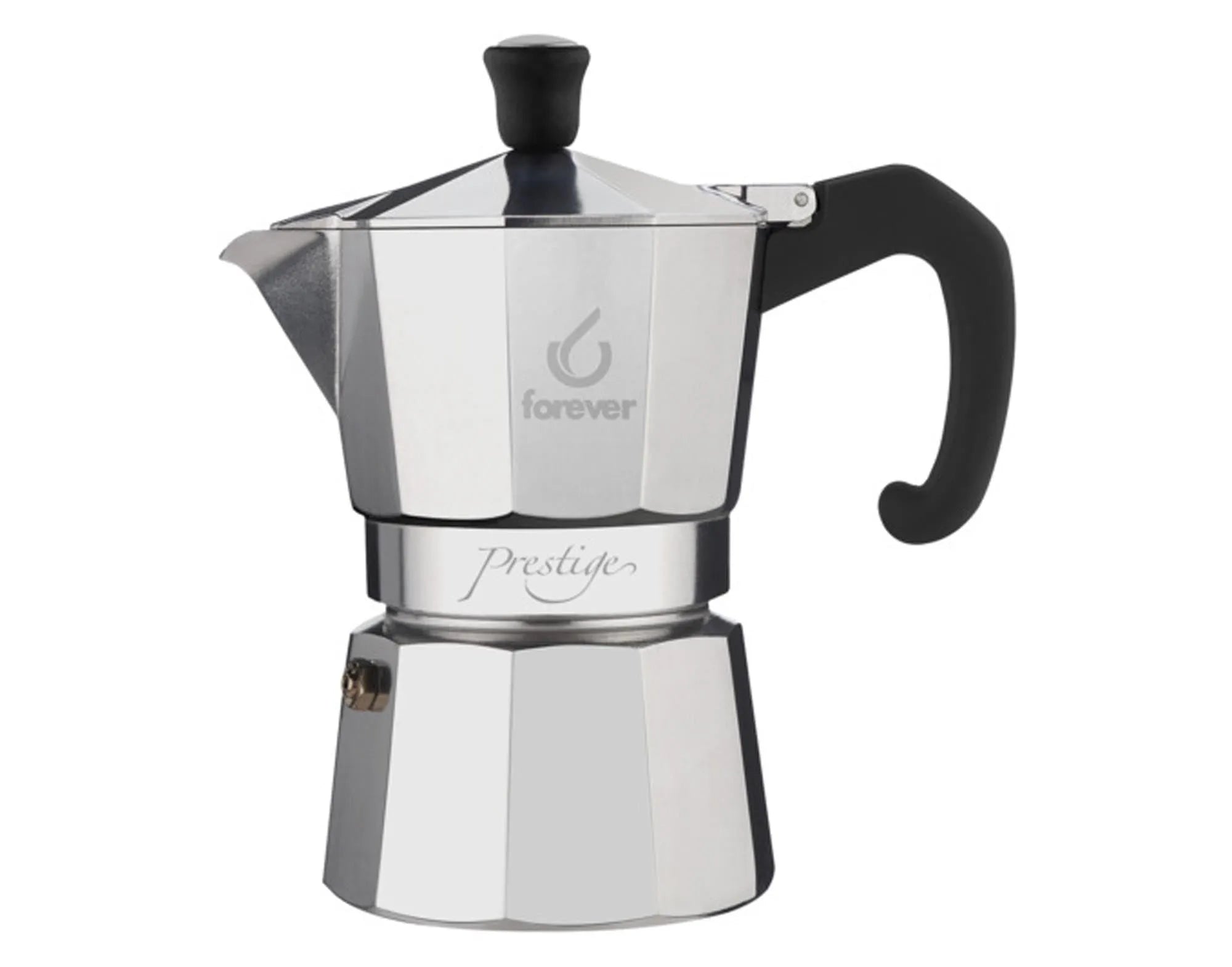 Eleganter Moka Prestige von FOREVER: Edelstahl, 3 Tassen, für alle Herdarten inkl. Induktion, stilvoller Kaffeegenuss.