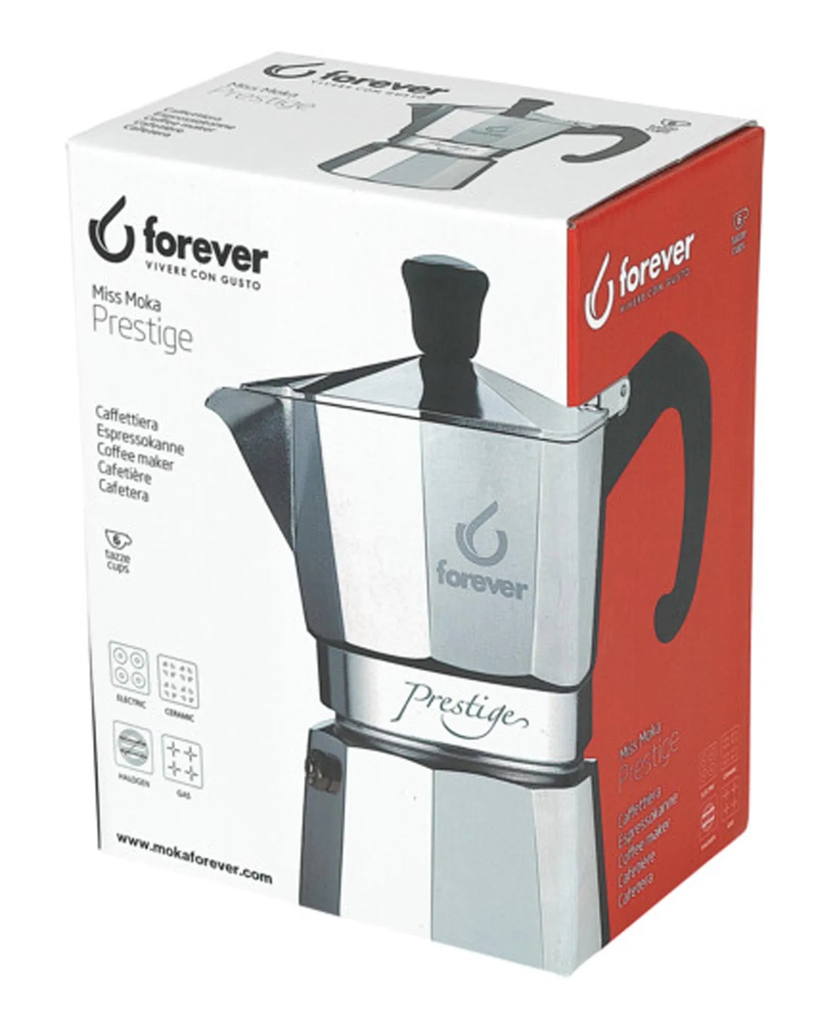 FOREVER Moka Prestige: Stilvoller 6-Tassen Espressokocher.