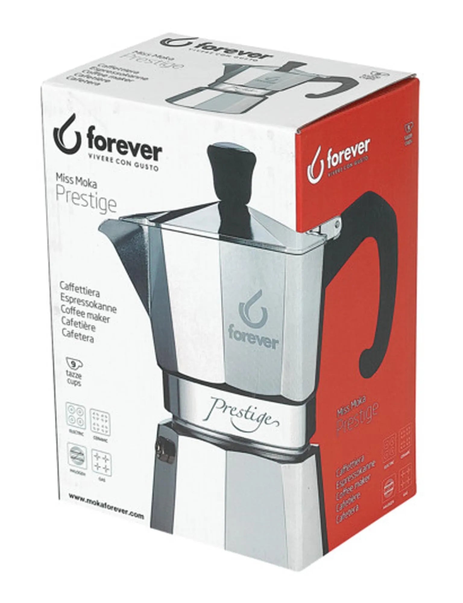 Kaffeezubereiter Moka Prestige 9 Tassen in  präsentiert im Onlineshop von KAQTU Design AG. Küchengerät ist von FOREVER