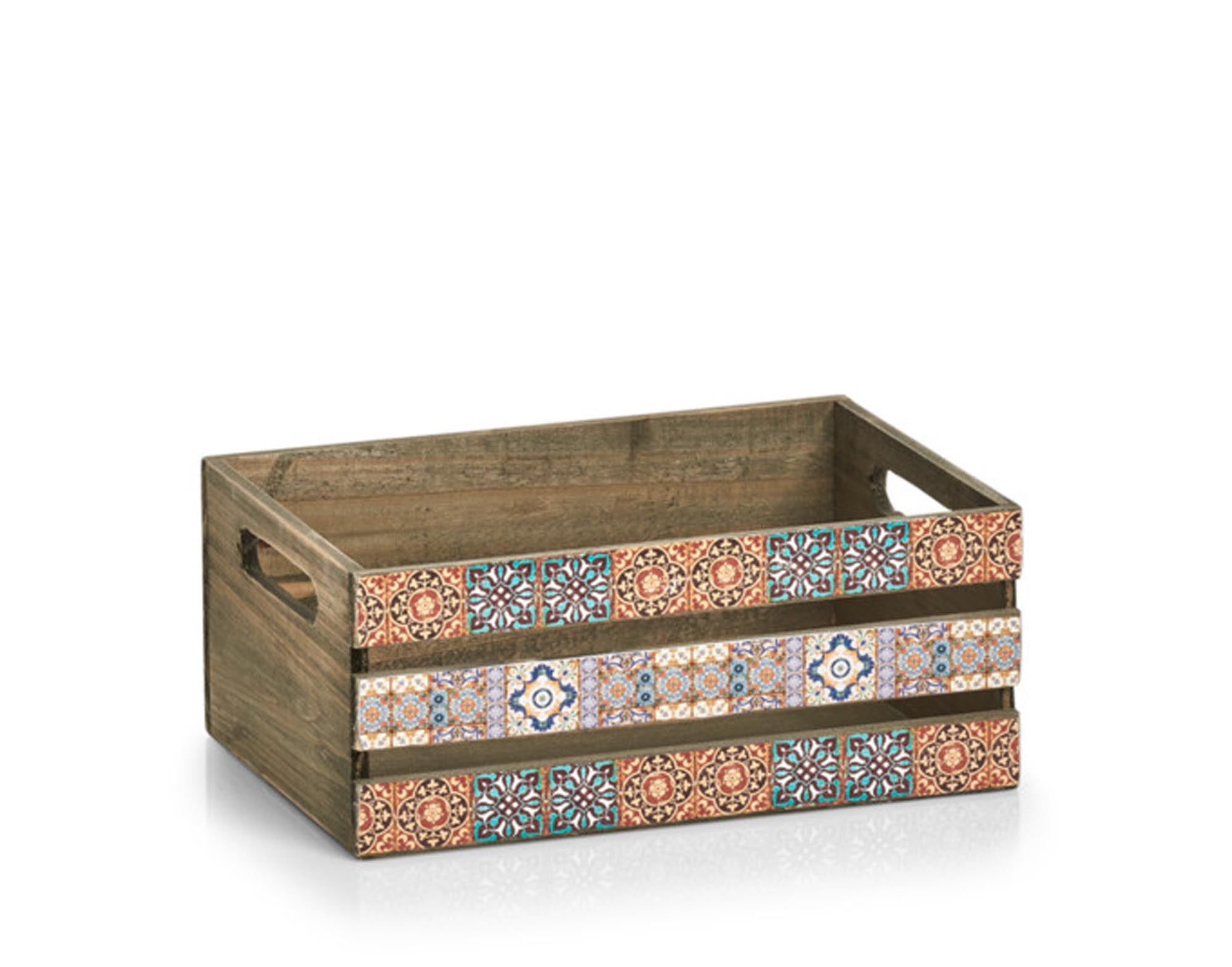 Dekokiste Mosaik Holz 32x22x13.5 cm in  präsentiert im Onlineshop von KAQTU Design AG. Aufbewahrungsbehälter ist von ZELLER PRESENT