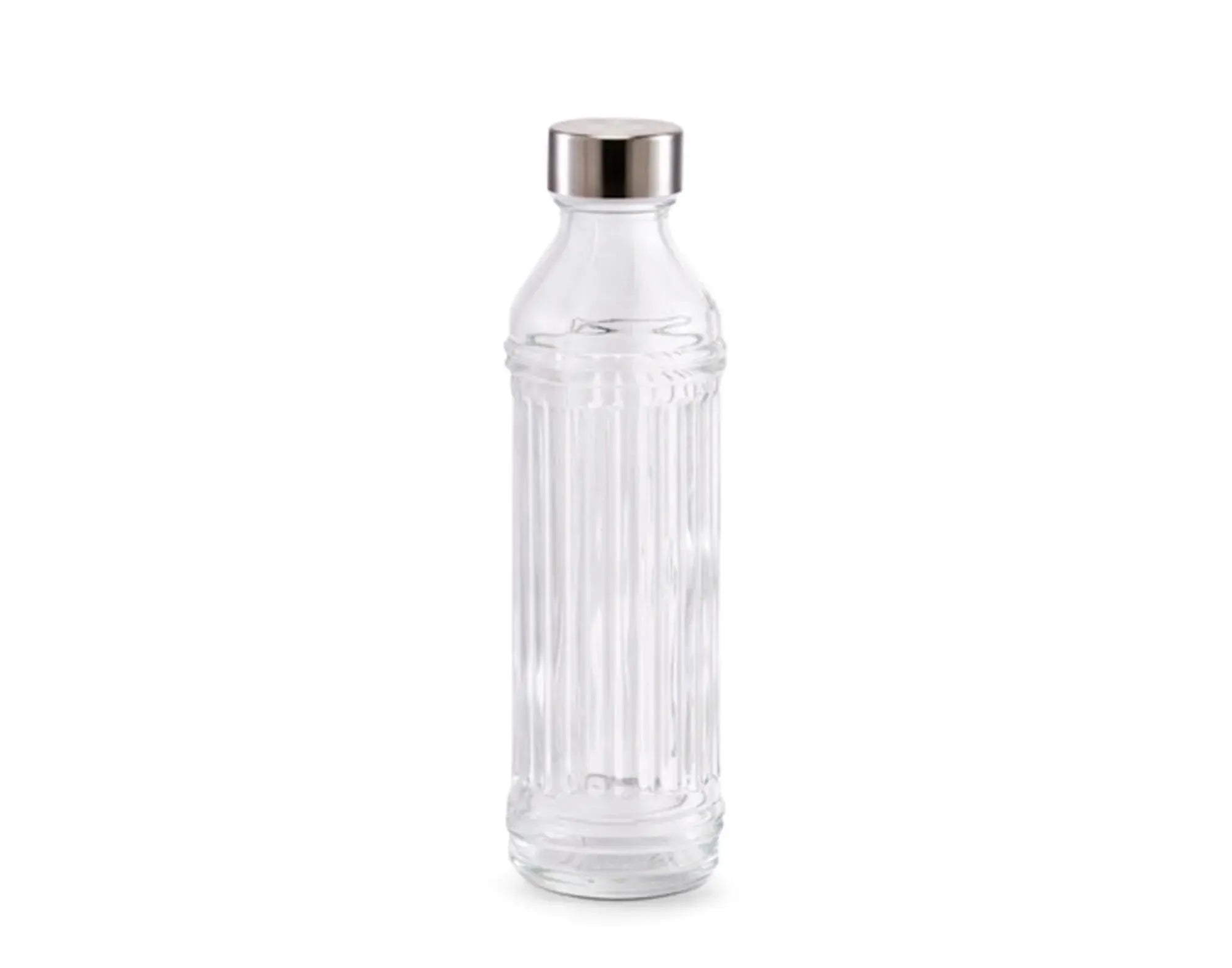 Stilvolle 500 ml Glasflasche mit Metalldeckel von ZELLER PRESENT: Ideal für Säfte, Smoothies, umweltfreundlich und wiederverwendbar.