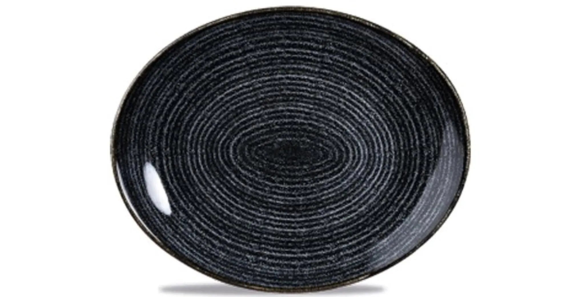 S.P. Homespun Charcoal Black Teller oval coupe 27x22.9cm - KAQTU Design