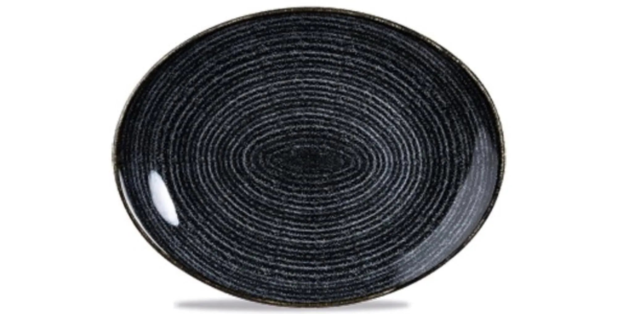 S.P. Homespun Charcoal Black Teller oval coupe 31.7x25.5cm - KAQTU Design