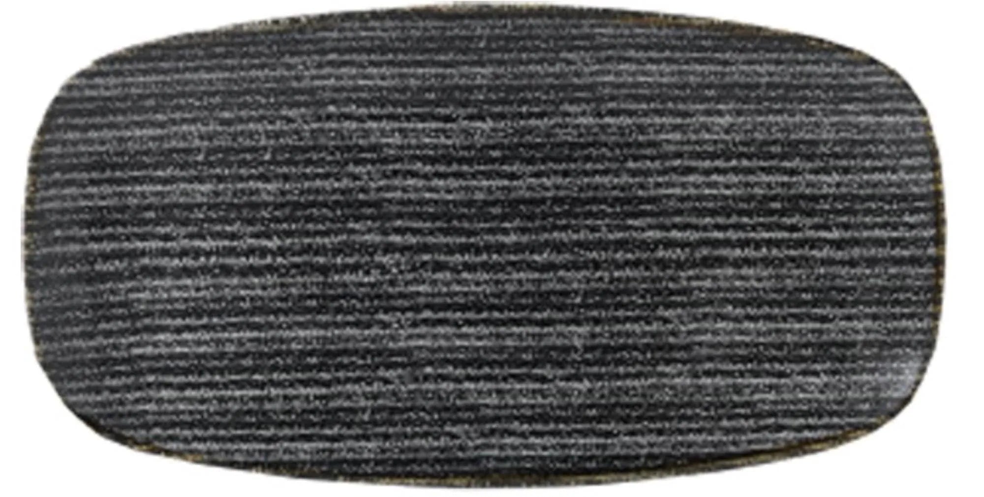 S.P. Homespun Charcoal Black Platte rechteckig 35.5x18.9cm - KAQTU Design