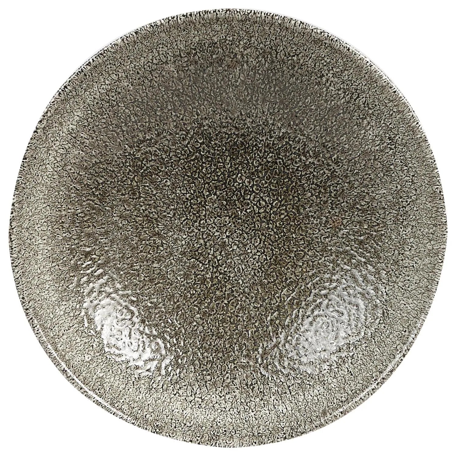 Eleganter, tiefer Teller (18.2cm) aus Porzellan, ideal für Suppen. Modernes Raku Quartz Black Design, robust, spülmaschinenfest.