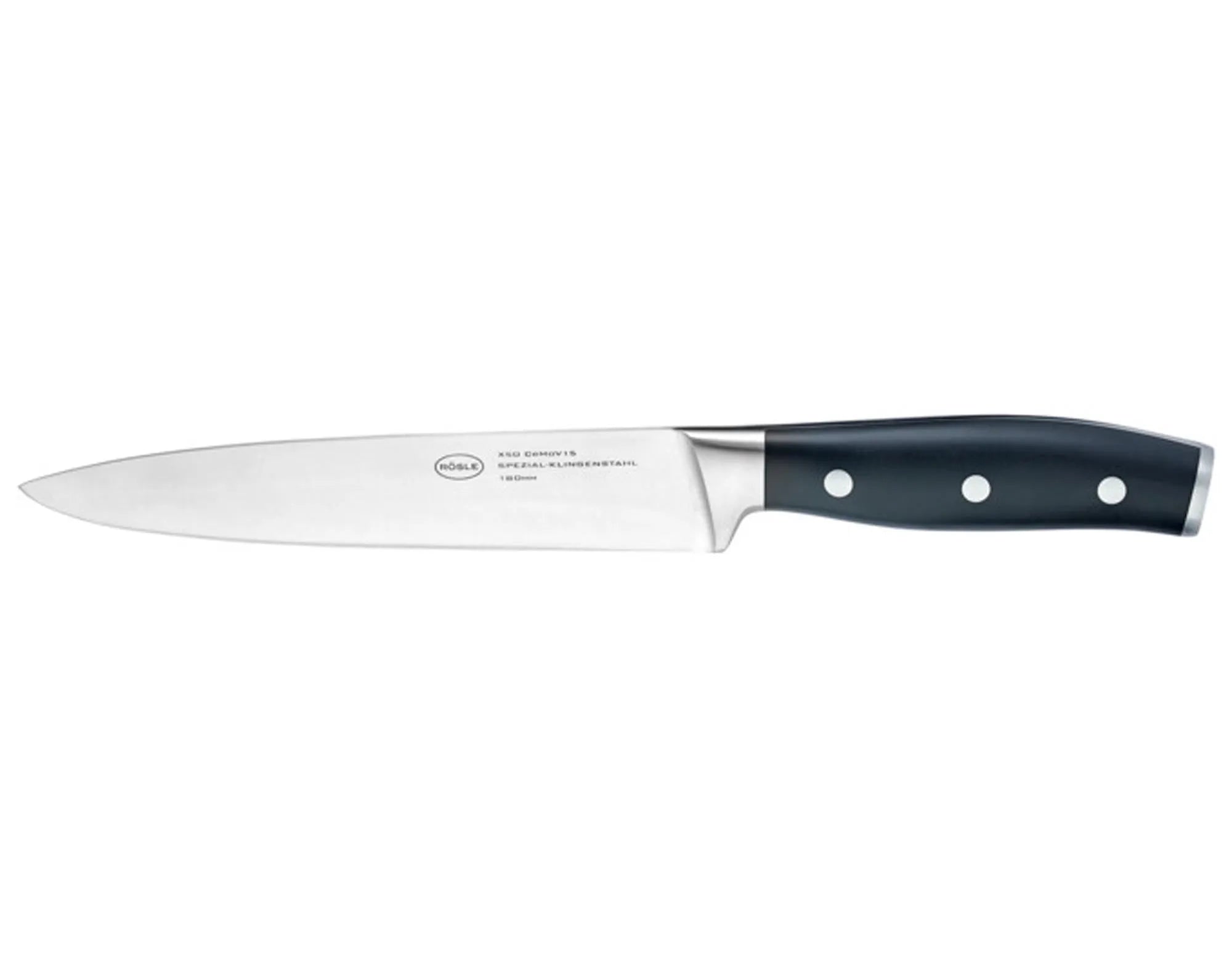 RÖSLE Fleischmesser 18 cm: Scharfe Klinge, ergonomischer Griff, ideal für präzises Schneiden von Fleisch und Delikatessen.