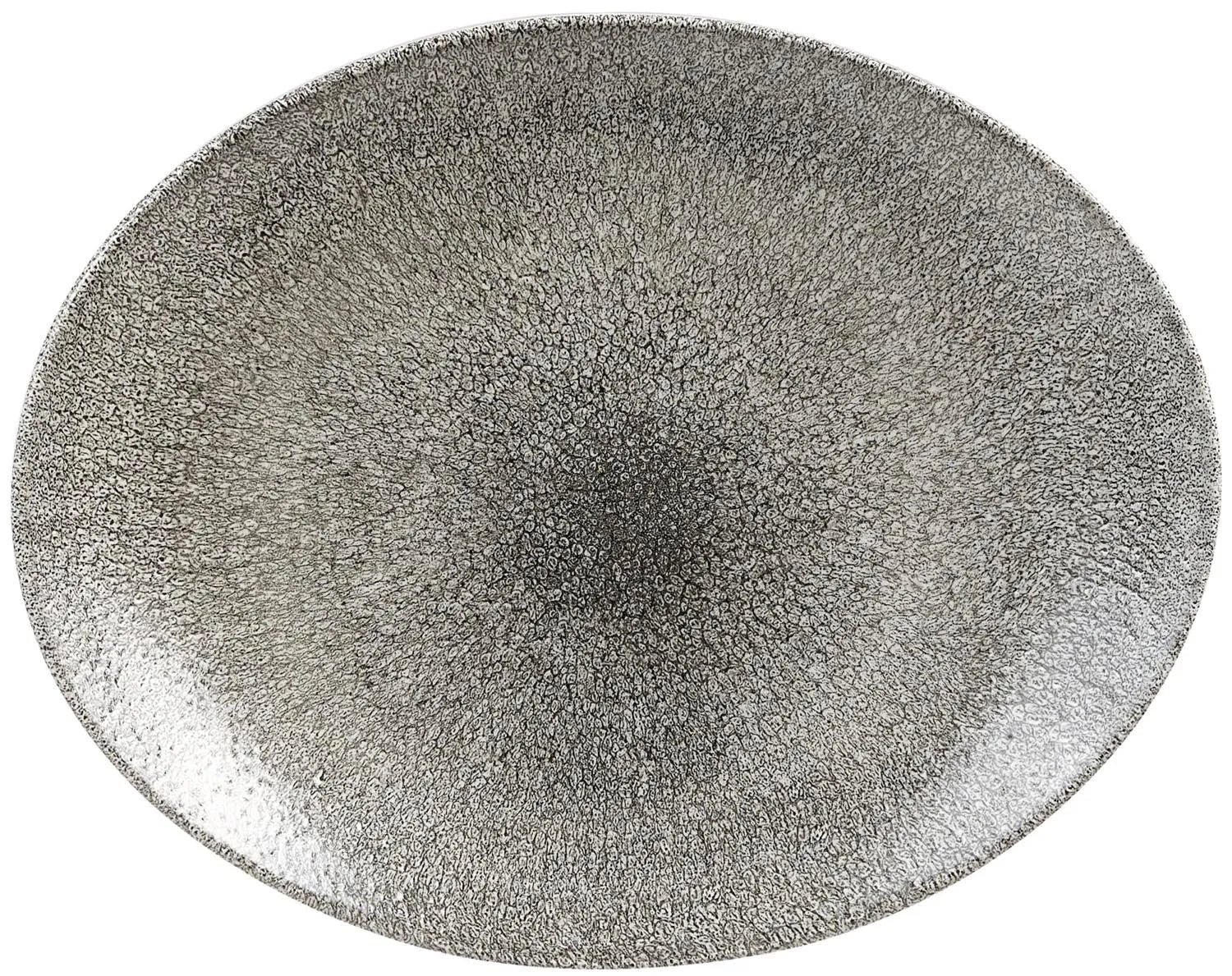 S.P. Raku Quartz Black Teller oval 31.7x25.5cm - KAQTU Design