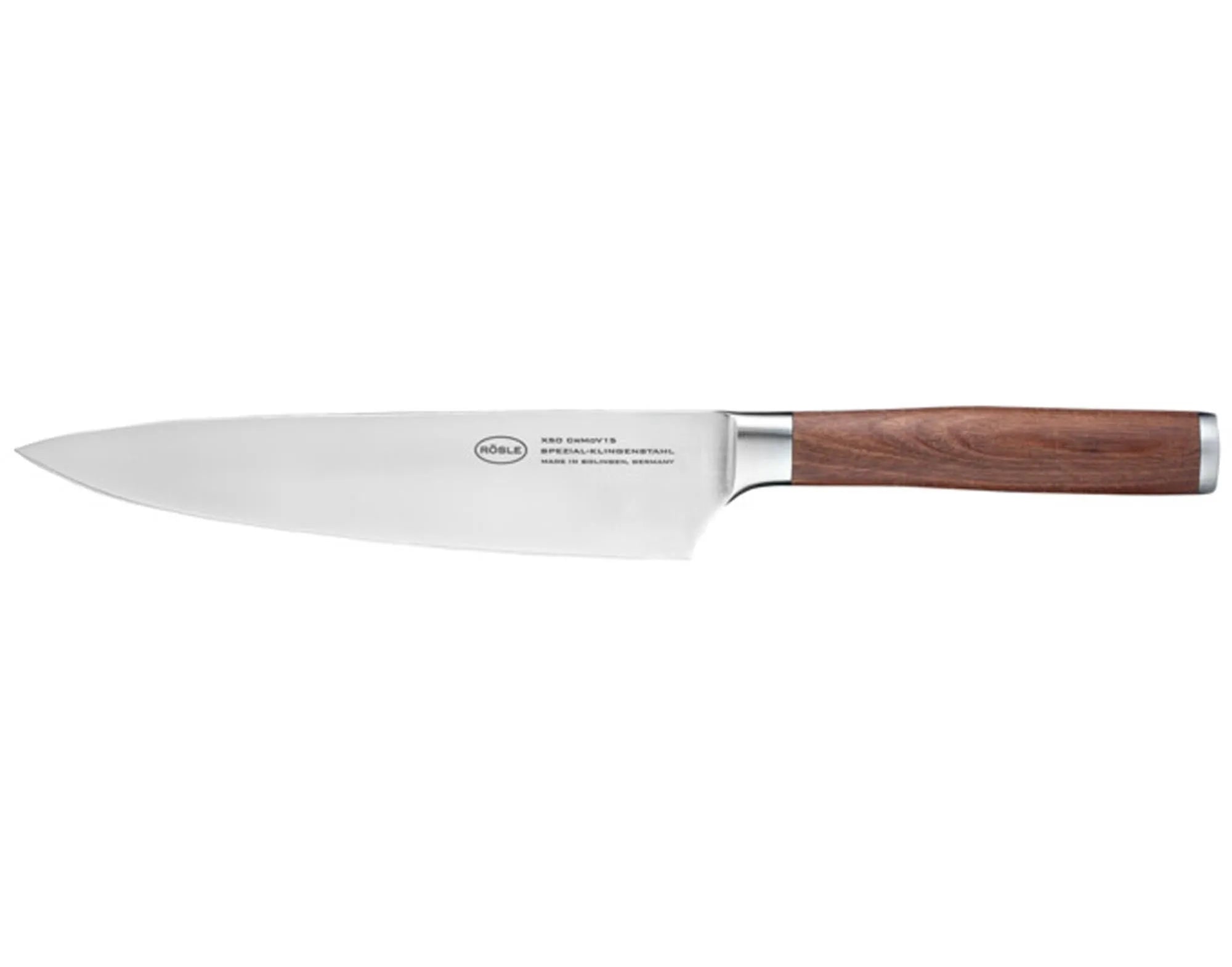 Das RÖSLE Kochmesser Masterclass 20 cm: Scharfe Klinge, ergonomischer Holzgriff, ideal für präzise Schnitte. Perfekte Balance.