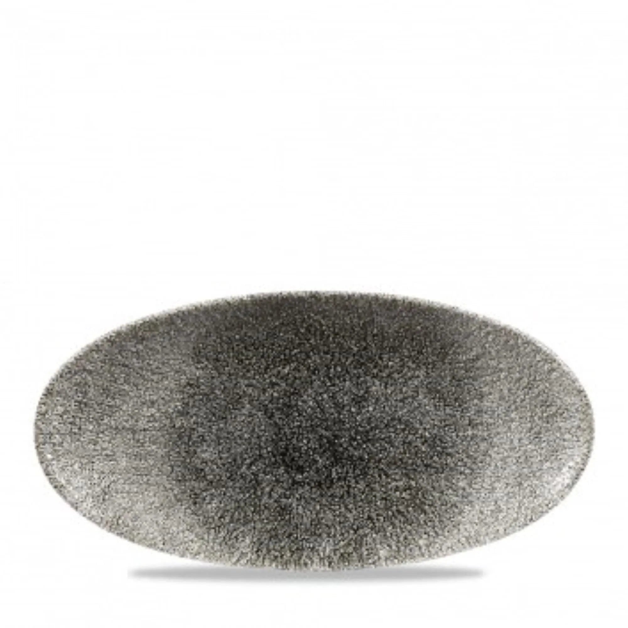 S.P. Raku Quartz Black Platte oval 29.9x15cm - KAQTU Design