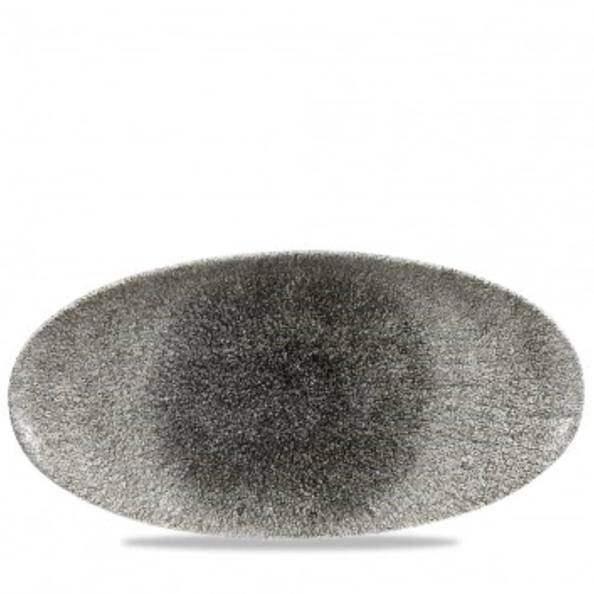 S.P. Raku Quartz Black Platte oval 34.7x17.3cm - KAQTU Design