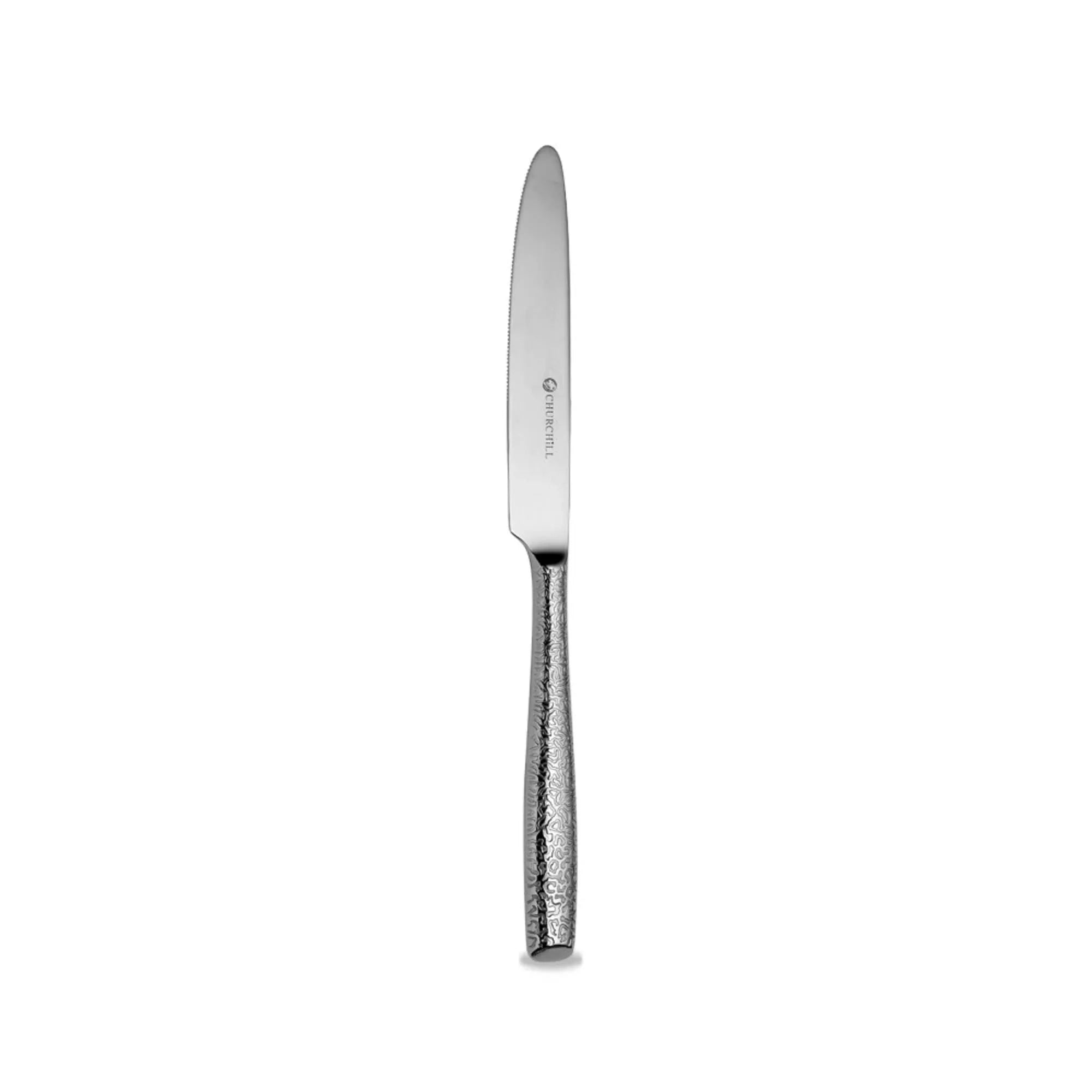 Elegantes Raku Dessertmesser von Churchill: 21cm Edelstahlklinge, 6.5mm stark, ideal für präzises Schneiden von Desserts.