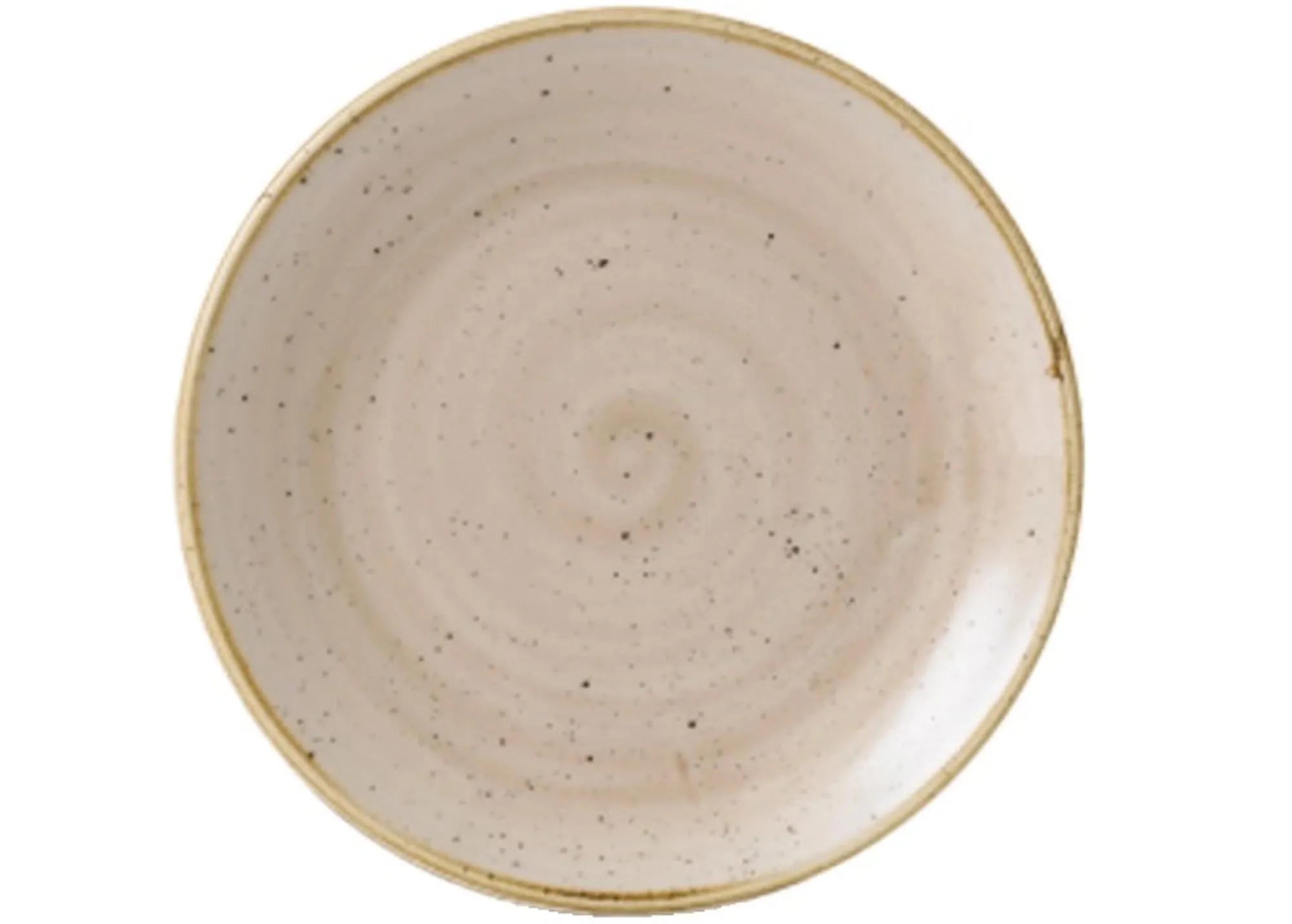 Eleganter, robuster 32.4cm Porzellanteller in Nutmeg Beige, ideal für Gastronomie und Zuhause. Spülmaschinen- und mikrowellengeeignet.