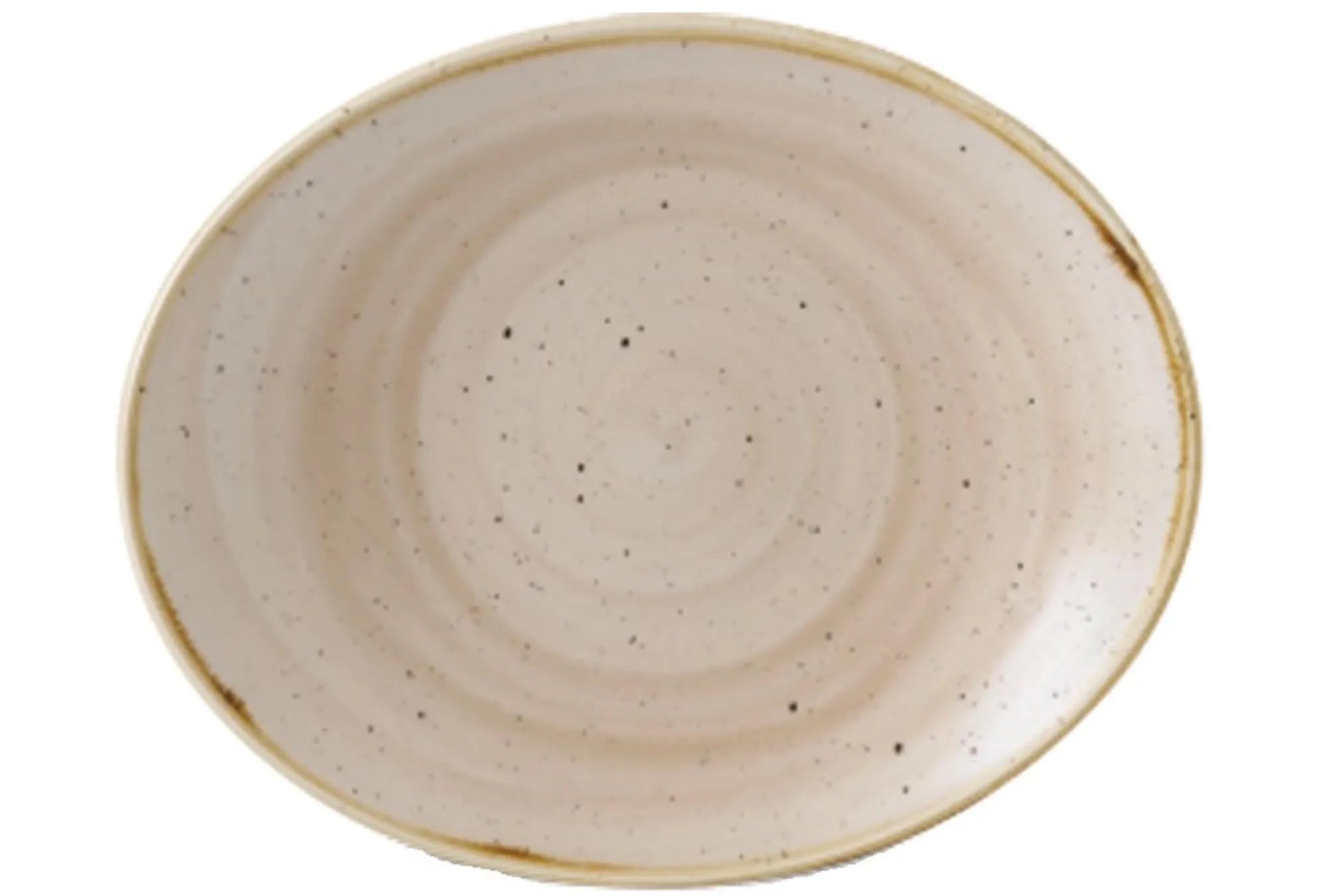 Stonecast Nutmeg Beige Platte oval 19x16cm - KAQTU Design