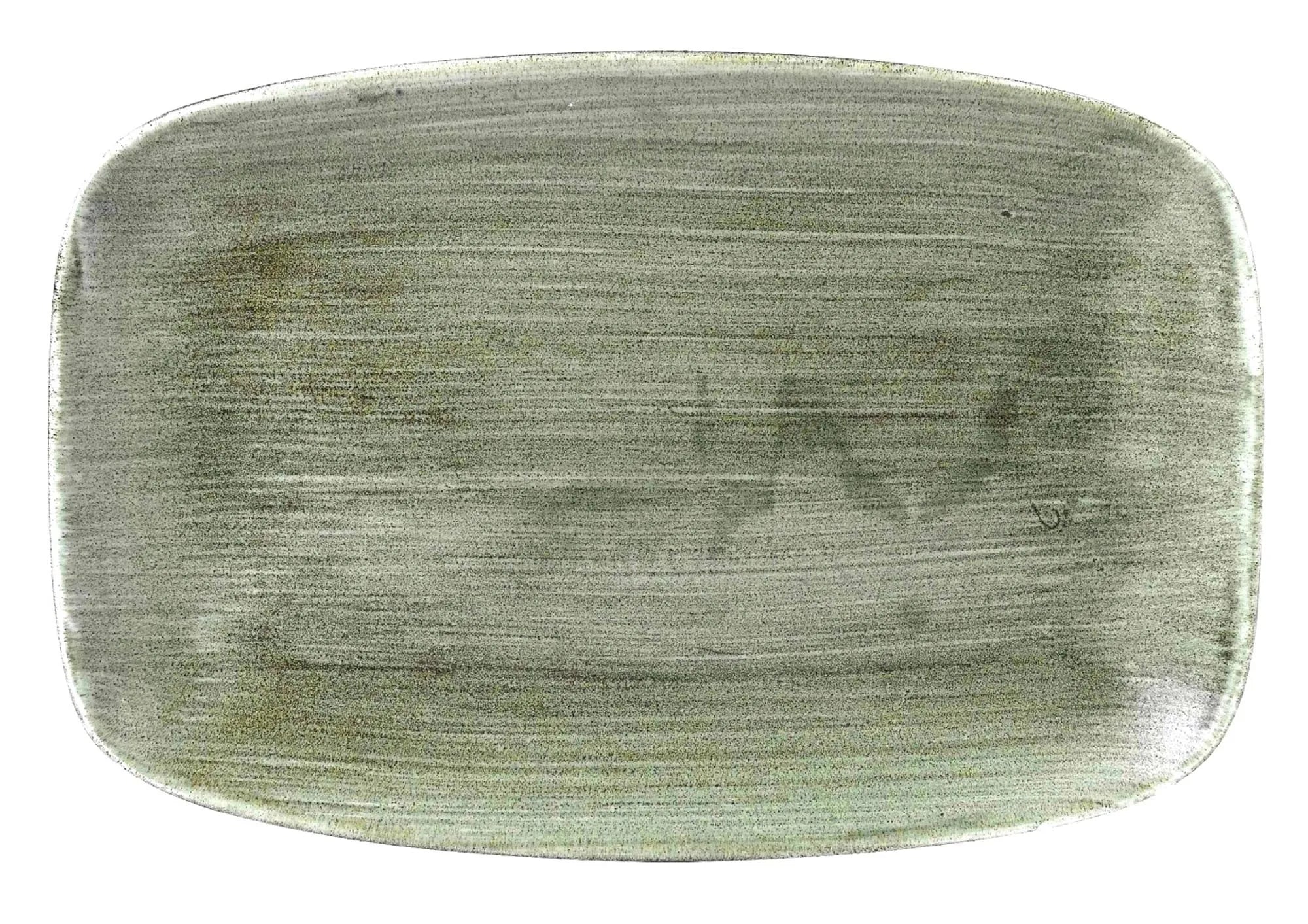 Elegante, langlebige Porzellanplatte (30x19,9 cm) in Burnished Green. Ideal für stilvolle Präsentationen. Spülmaschinenfest.