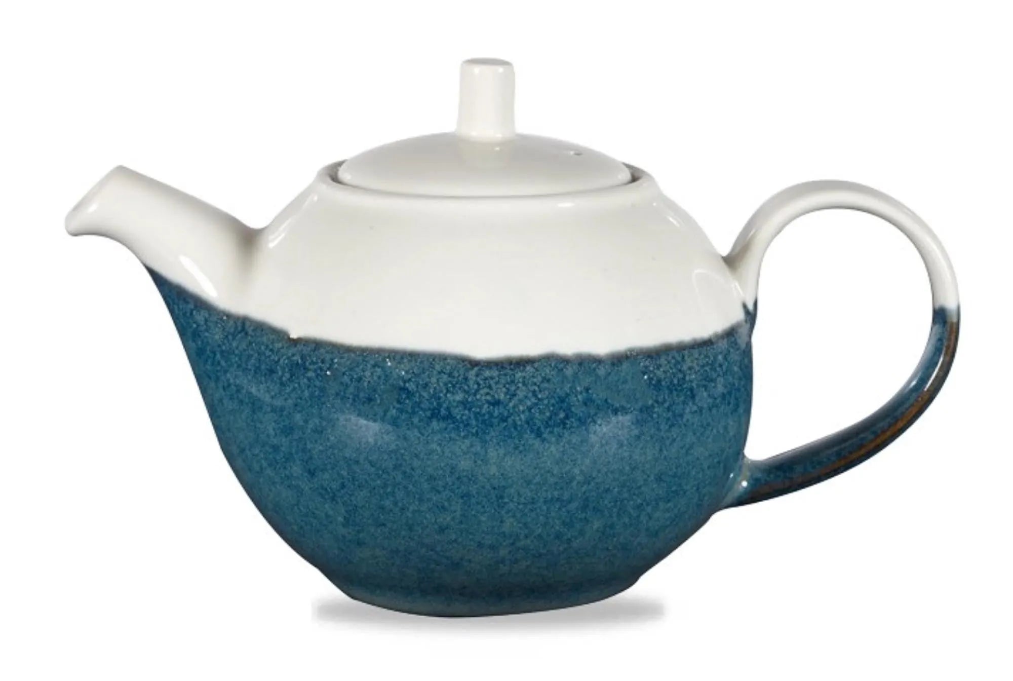 Elegante, tiefblaue Porzellankanne von Churchill, 42,6 cl, H10,5 cm, für Tee/Kaffee, spülmaschinen- und mikrowellengeeignet.