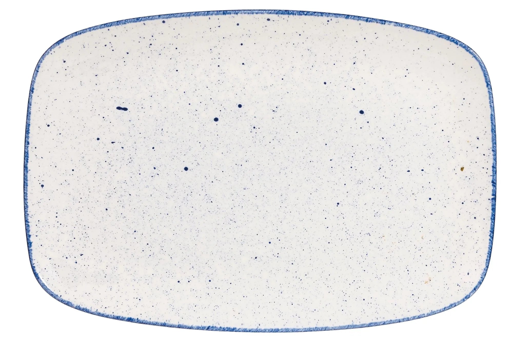 Elegante, langlebige Stonecast Hints Indigo Blue Platte (35.5x24.5cm) von Churchill, ideal für stilvolle Präsentationen in Gastronomie und Zuhause.