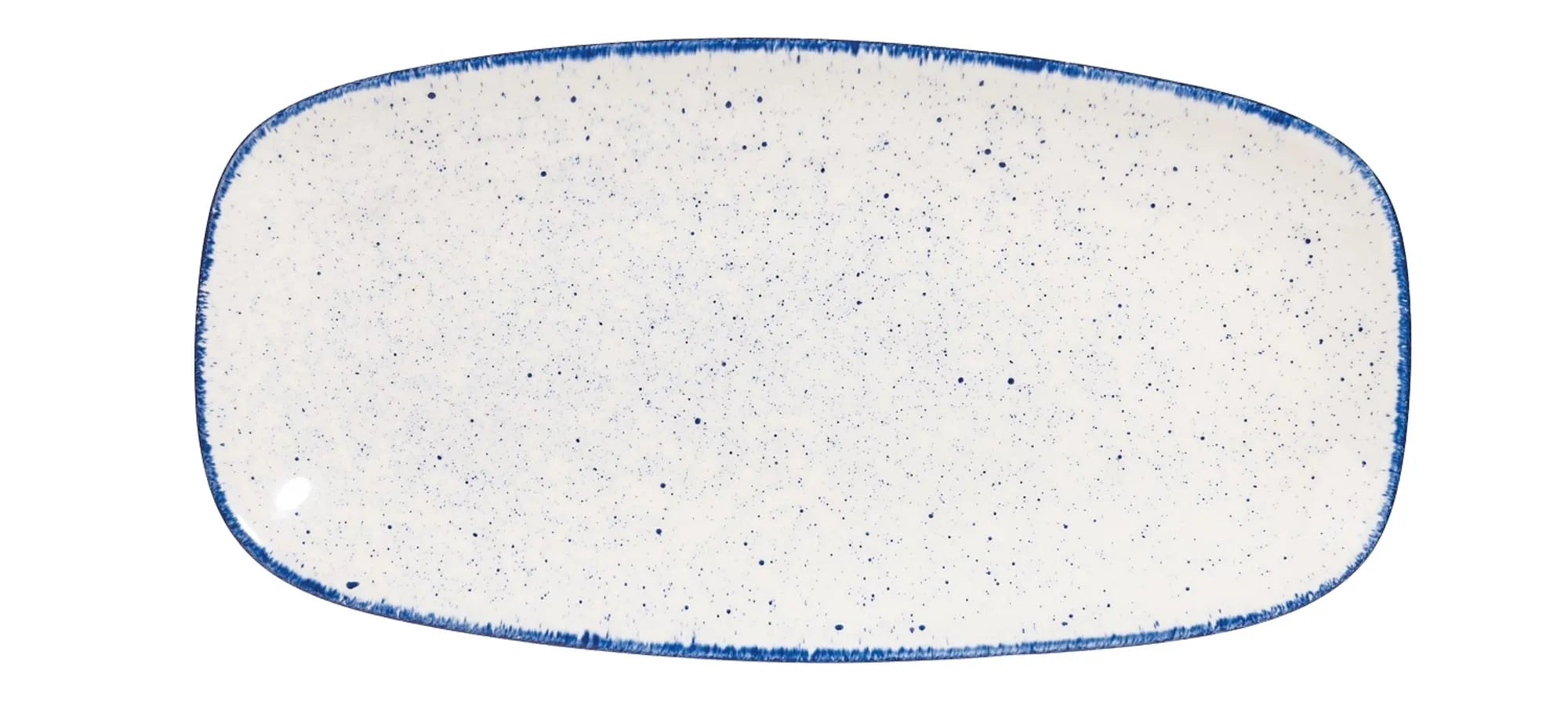 Elegante, langlebige Stonecast Hints Indigo Blue Platte (29.8x15.3cm) aus Steingut, ideal für stilvolle Präsentationen in Gastronomie.