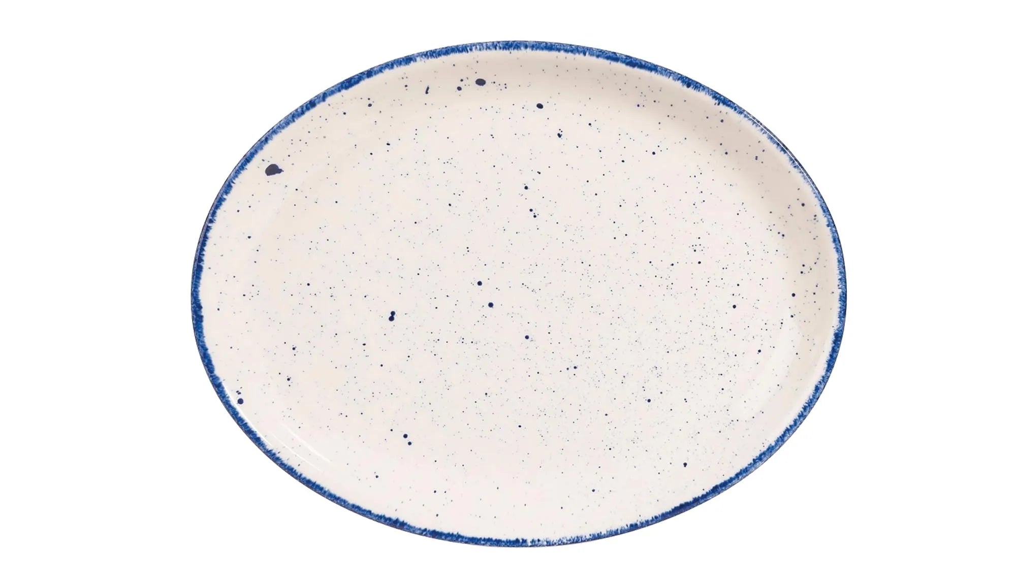 Stonecast Hints Indigo Blue Teller oval 25.4cm - KAQTU Design