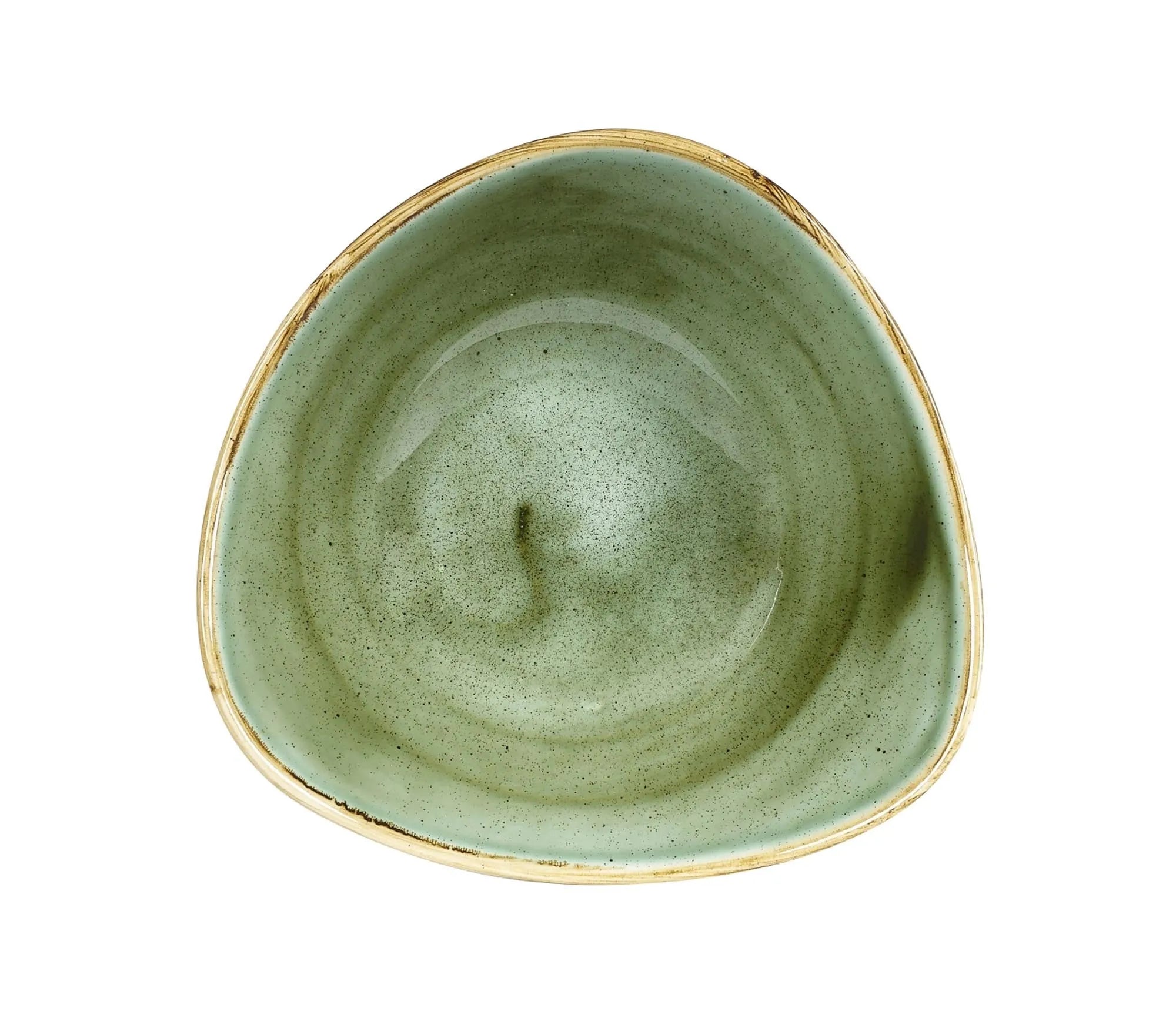 Eleganter Stonecast Samphire Green Triangel Teller, 18,5 cm, 37 cl, handbemalt, ideal für Suppen und Salate, aus hochwertigem Porzellan.