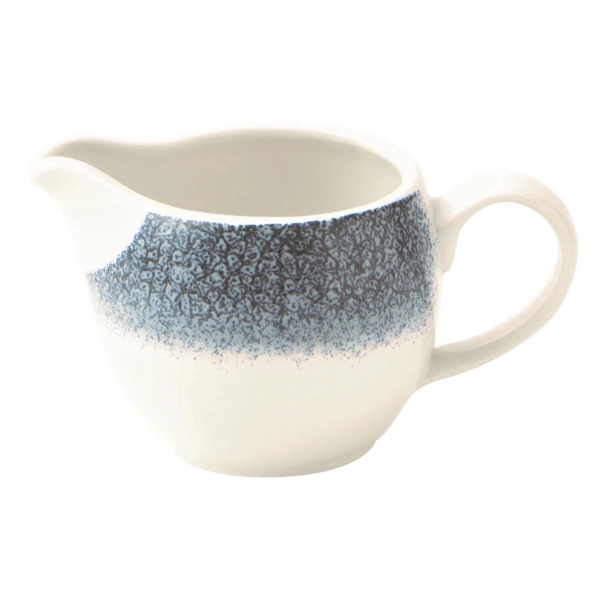 Elegante Milchkanne in Topaz Blue, 11.4cl, H7cm. Raku-Optik, spülmaschinenfest, mikrowellengeeignet. Ideal für Milch & Sahne.