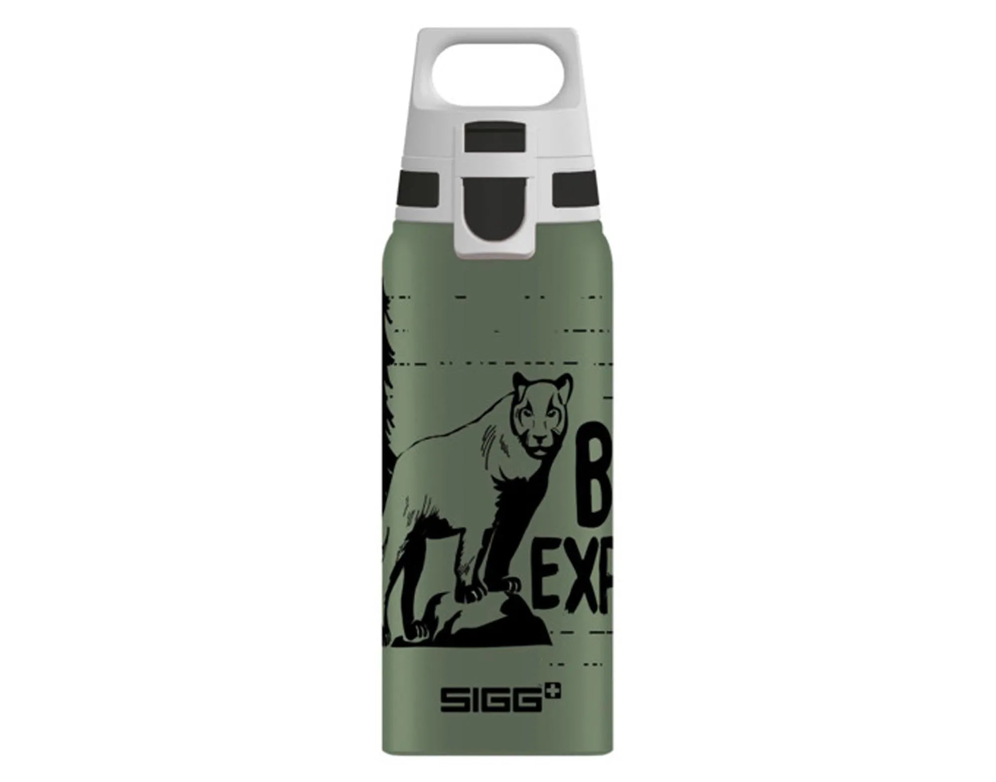 SIGG Trinkflasche 0.6l: Robust, BPA-frei, auslaufsicher. Stylisches Berglöwen-Design für Outdoor-Abenteuer und Alltag.