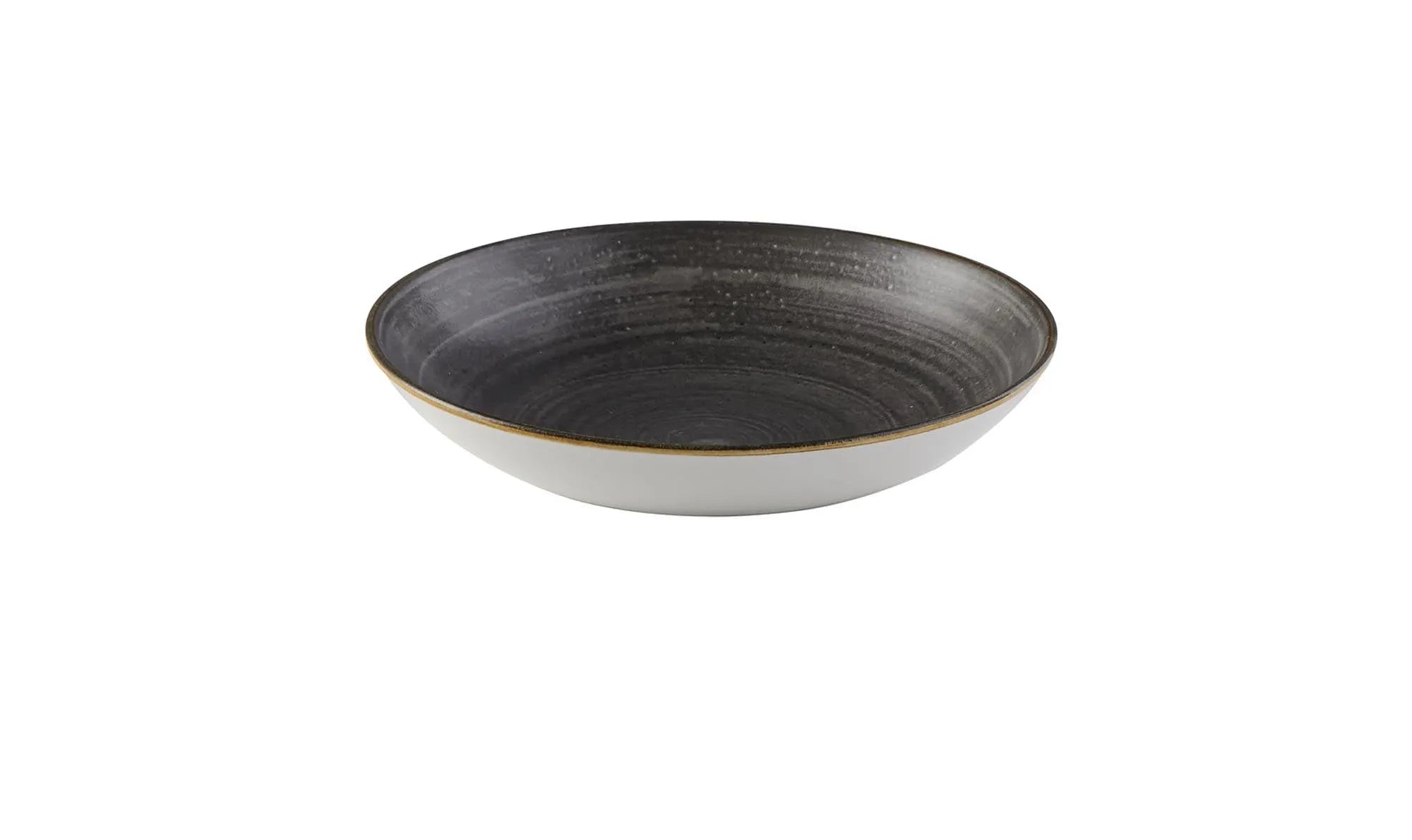 Stonecast Raw Black Coupe Teller tief 24.8cm - KAQTU Design