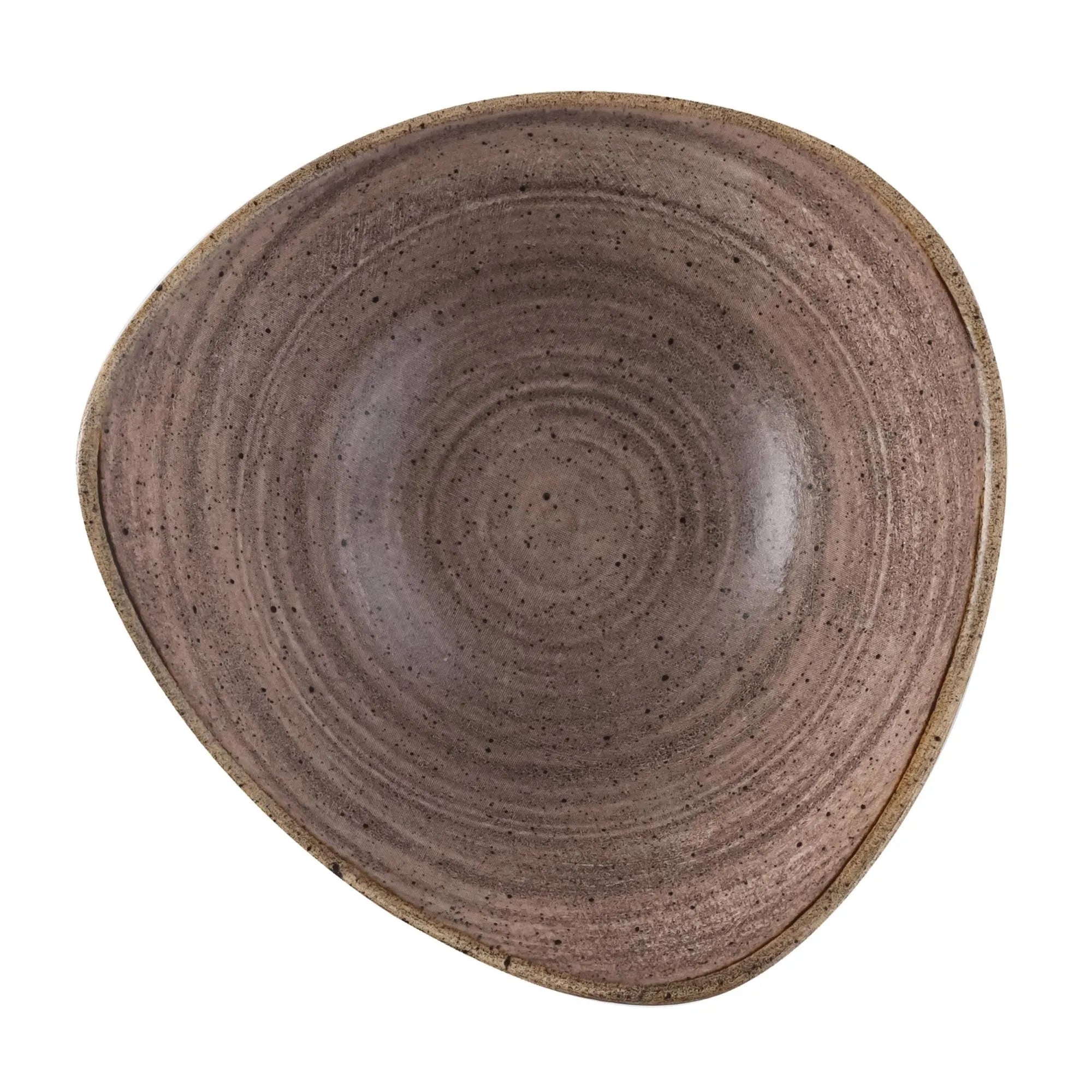 Stonecast Raw Brown Triangel Teller tief 18.5cm - KAQTU Design