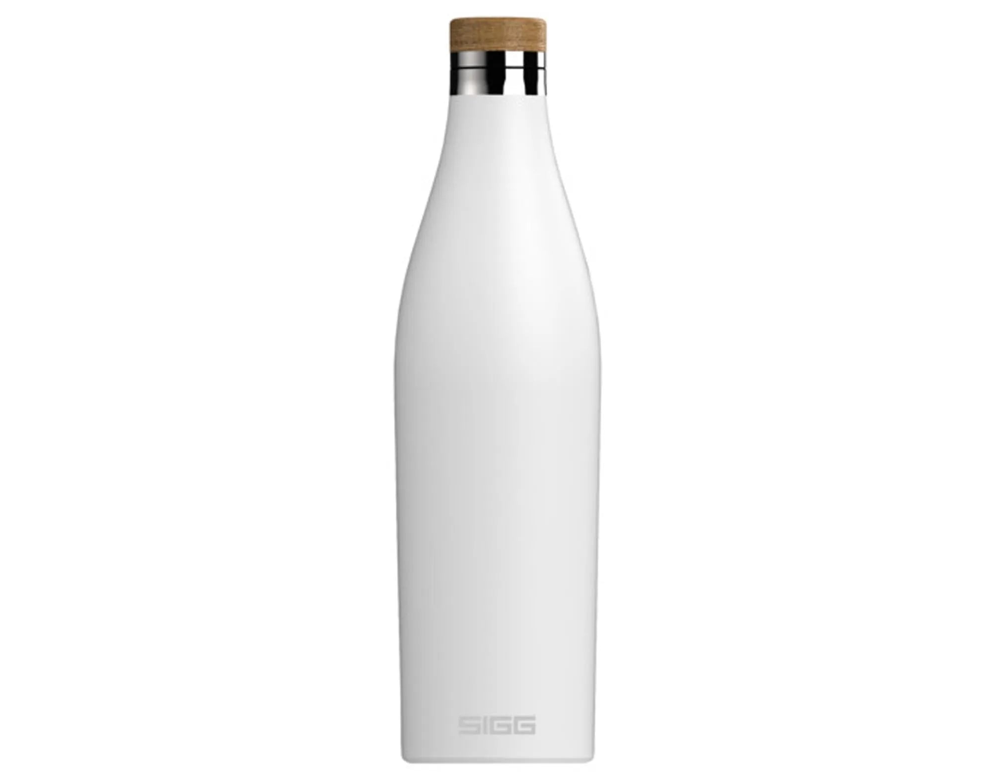 Die SIGG Meridian white touch 0.7 l: stilvolle, BPA-freie Aluminiumflasche mit hervorragender Isolierung, ideal für Sport und Freizeit.