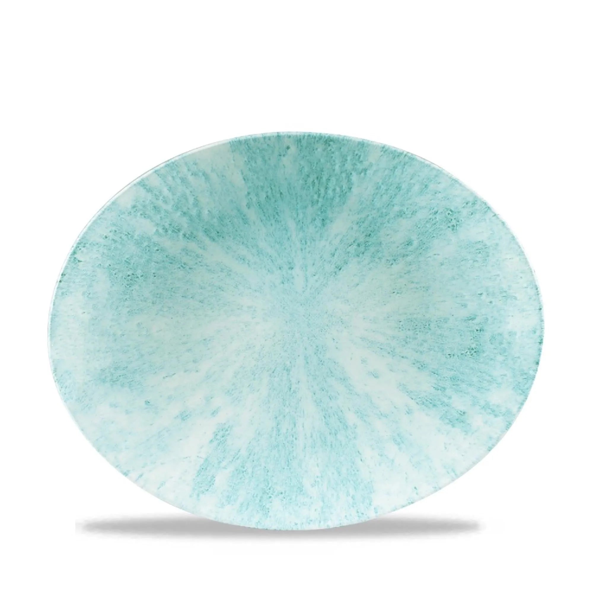 S.P. Stone Aquamarine Teller oval coupe flach 27x22.9cm - KAQTU Design