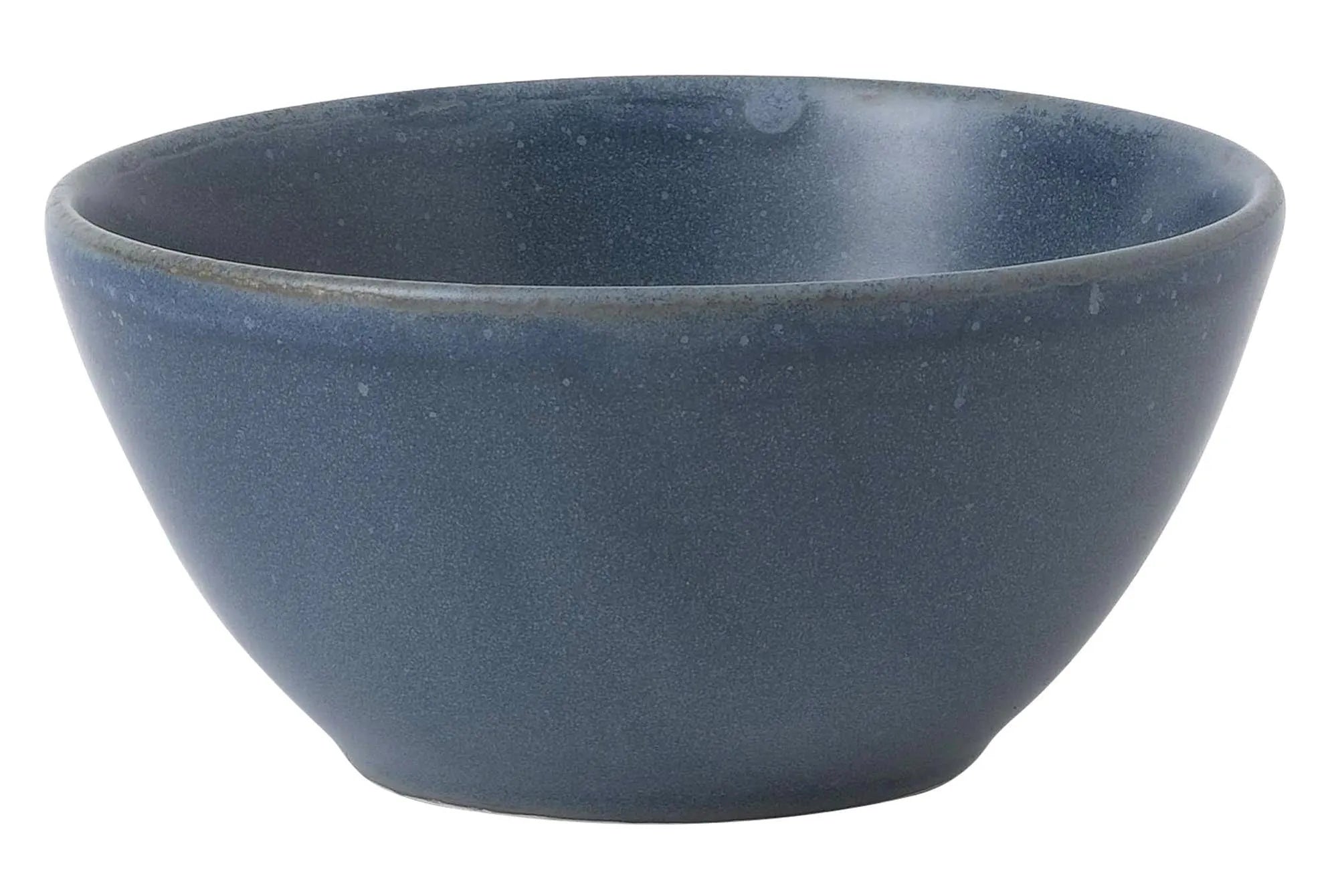 Elegante 13cm hohe Oslo Blue Schale von Churchill aus kratzfestem Porzellan, ideal für Salate, Suppen und Desserts.