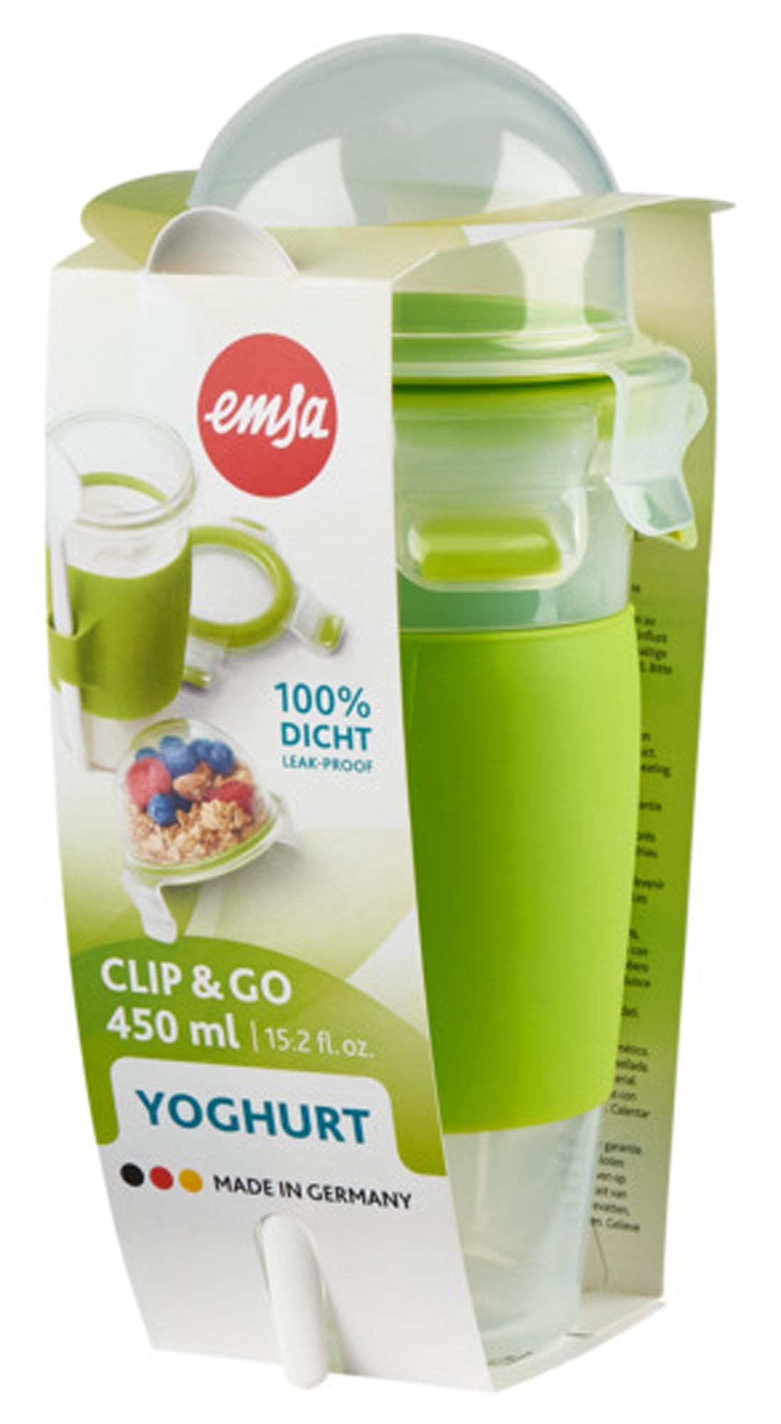 Joghurt Mug Clip & Go 0.45 l in  präsentiert im Onlineshop von KAQTU Design AG. Glas ist von EMSA