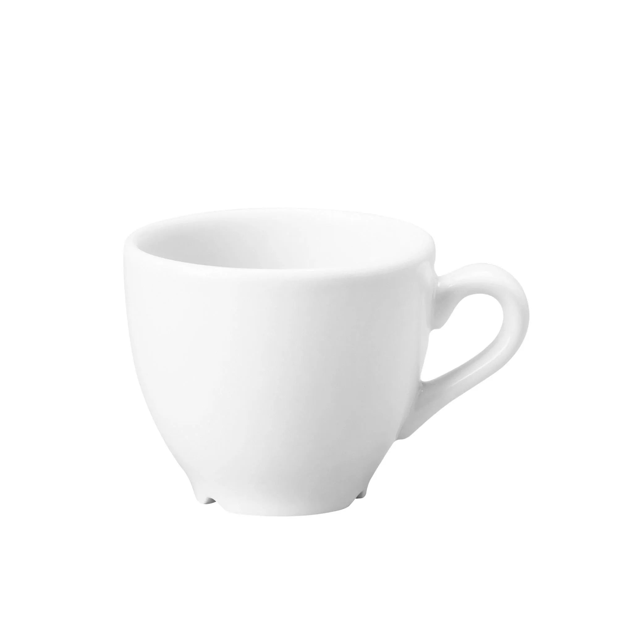 Elegante 10cl Vellum White Espressotasse aus Porzellan von Churchill: hitzebeständig, langlebig, spülmaschinenfest, schlichtes Design.