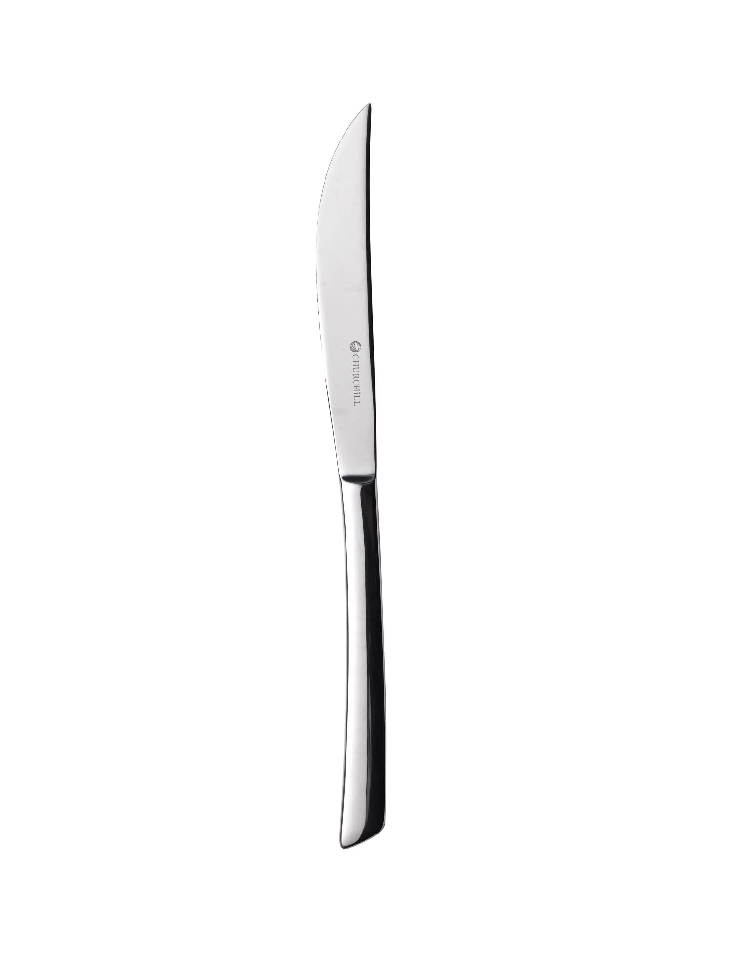 Elegantes 24cm Evolve Steakmesser von Churchill: Hochwertiger 18/10 Edelstahl, ergonomisches Design, ideal für müheloses Steakschneiden.