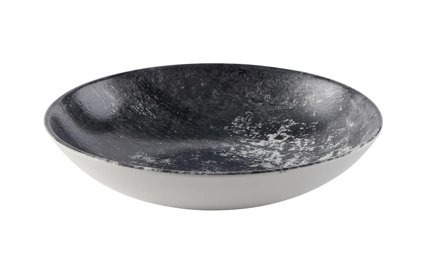 Eleganter, tiefer Urban Black Coupe Teller (24,8 cm) von Churchill: Ideal für Suppen & Salate, robust, spülmaschinenfest, stilvoll.