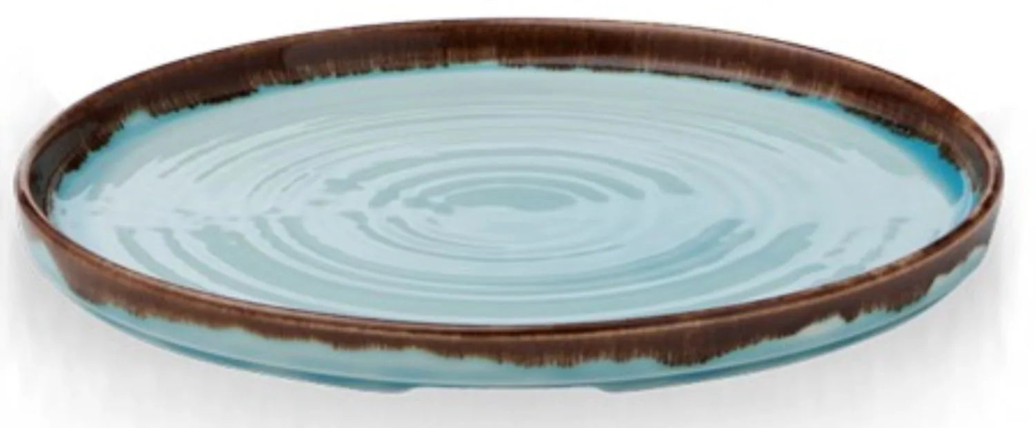 Harvest Turquoise Walled Teller 26cm