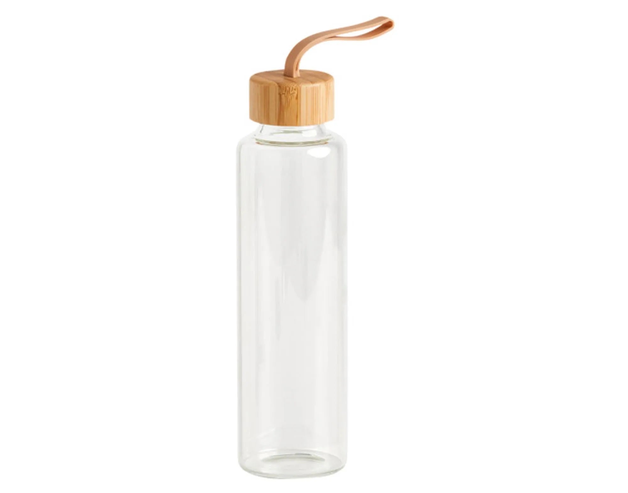 Stilvolle 560 ml Trinkflasche mit Bambusdeckel, BPA-frei, ideal für unterwegs. Nachhaltig, auslaufsicher, modernes Design.