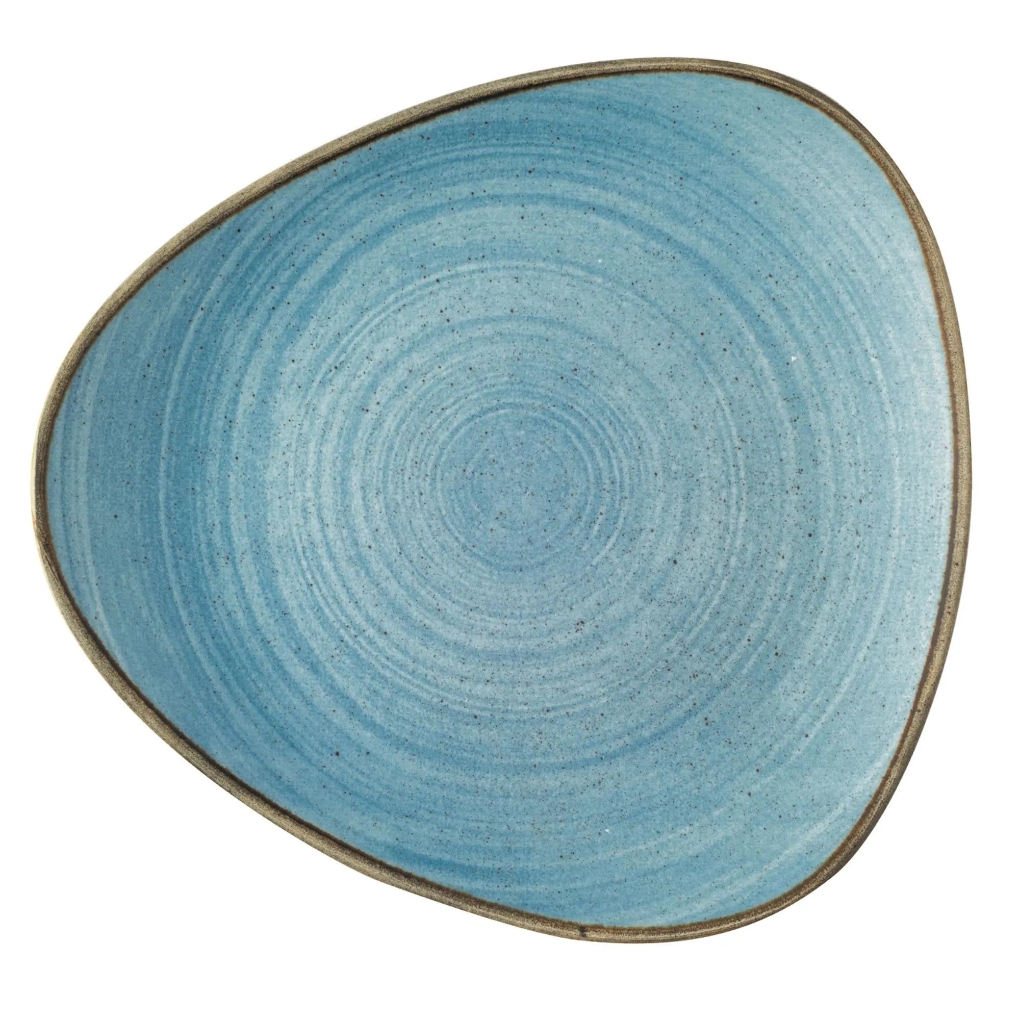 Stonecast Raw Blue Triangel Teller flach 26.5cm - KAQTU Design